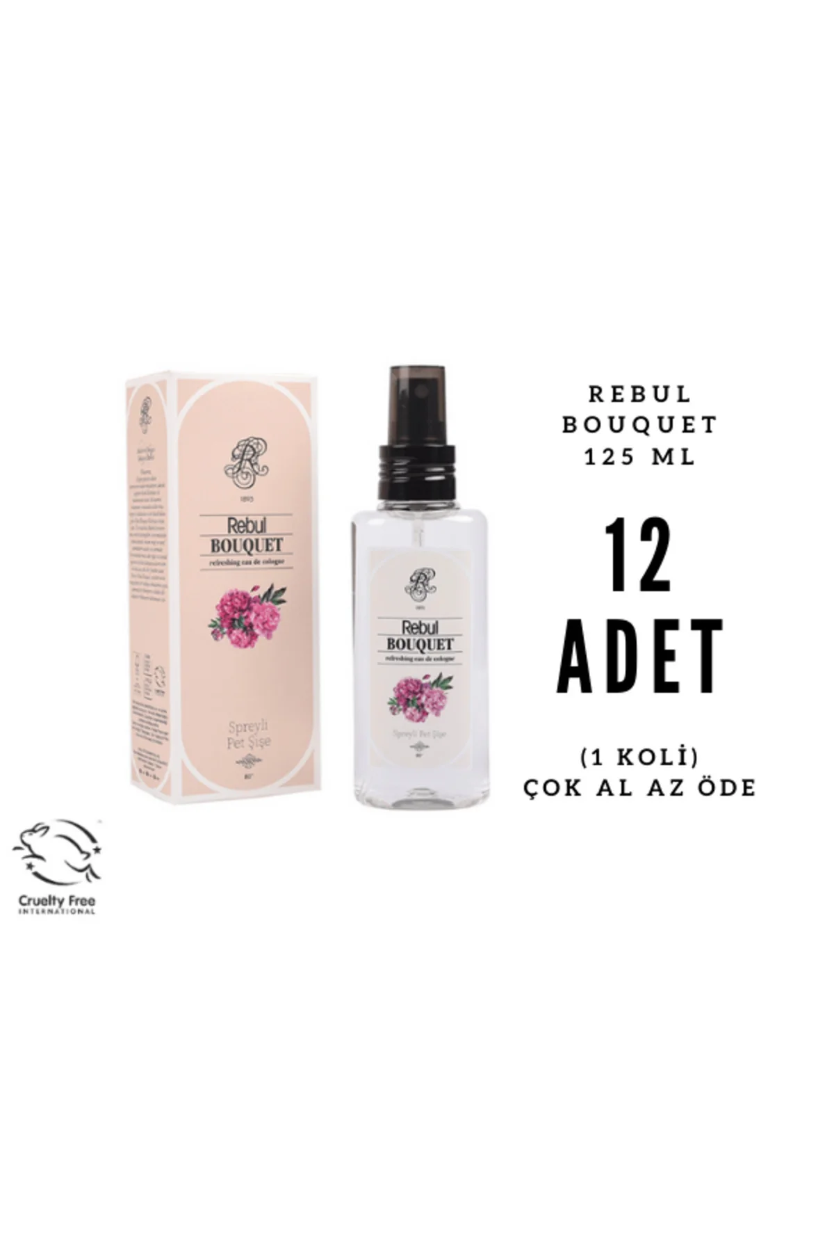 Bouquet - Buket Edc 125ml Sprey Pet Şişeli Kolonya 12 Adet (1 Koli)