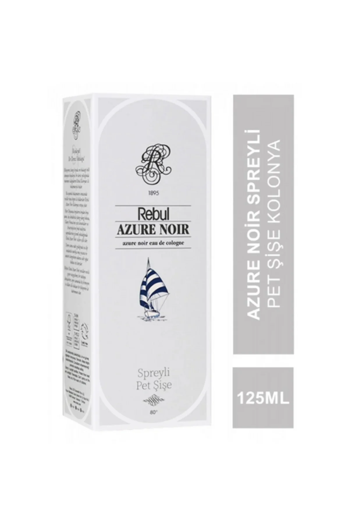 Azure Noir Edc 125ml Sprey Pet Şişeli Kolonya 12 Adet (1 Koli) - Rebul Görsel 2