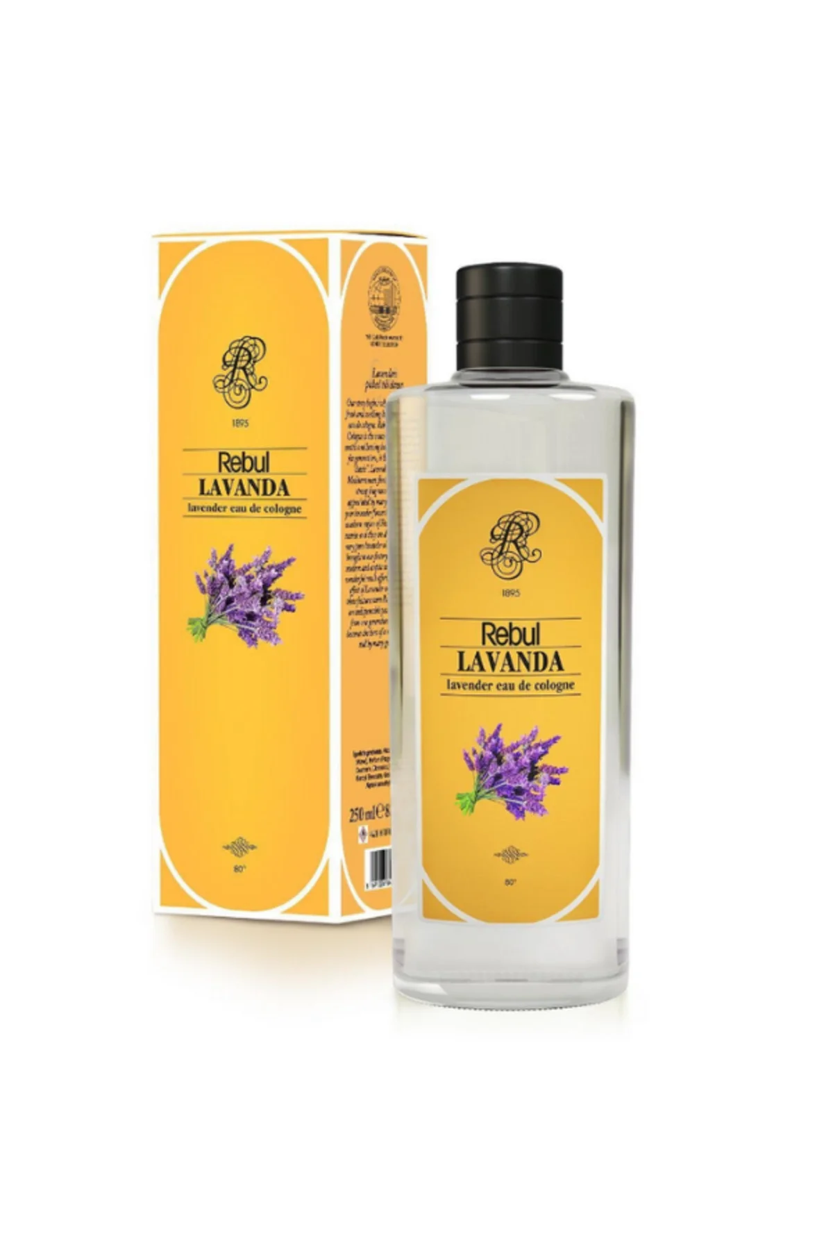 Lavanda (Lavanta) Edc Kolonya 250ml Cam Şişeli, 125ml - 50ml Pet Sprey Şişeli 3'lü Set (9 ürün) - Rebul Görsel 2