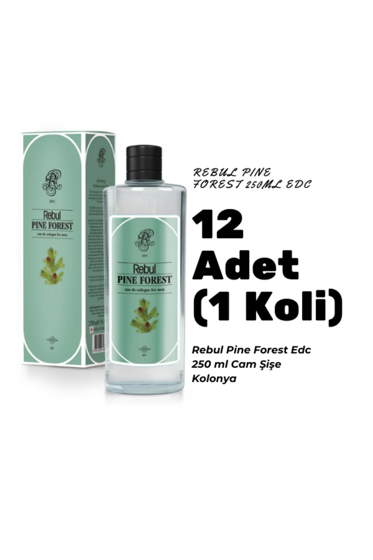 Pine Forest Edc 250ml Cam Şişeli Çam Ormanı Kokulu Kolonya 12 Adet (1 Koli)