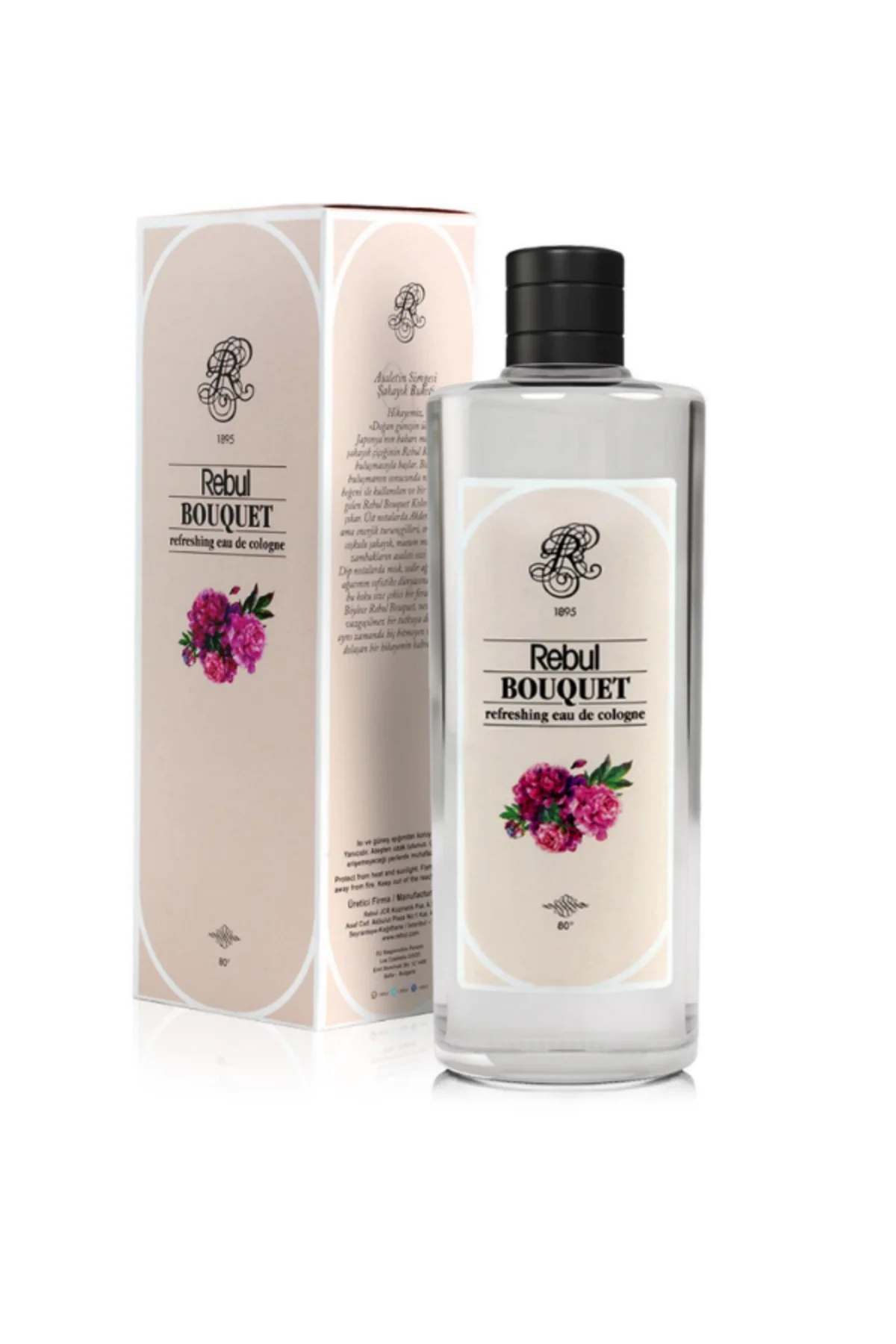 Bouquet Edc 250ml Cam Şişeli Buket Çiçeği Kokulu Kolonya 12 Adet (1 Koli) - Rebul Görsel 2