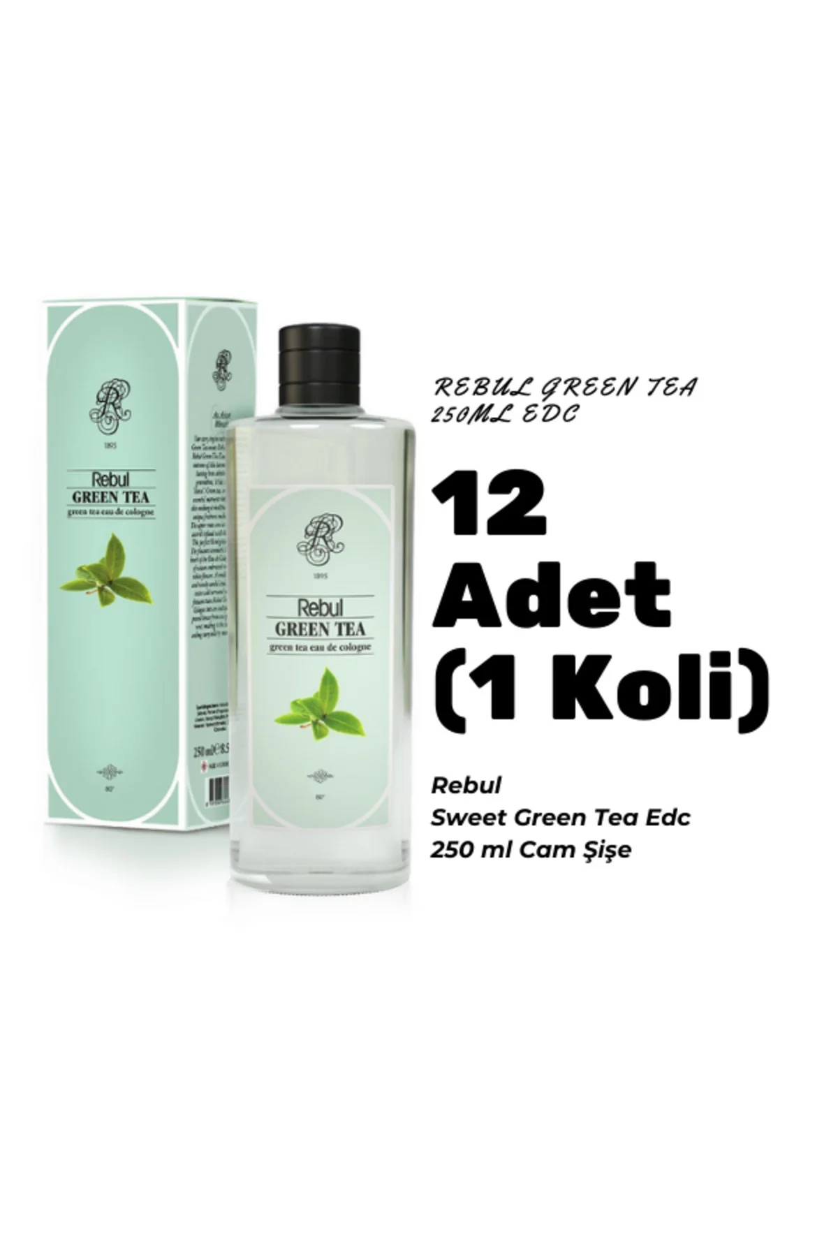 Green Tea Edc 250 ml Cam Şişeli Yeşil Çay Kolonyası 12 Adet (1 Koli)
