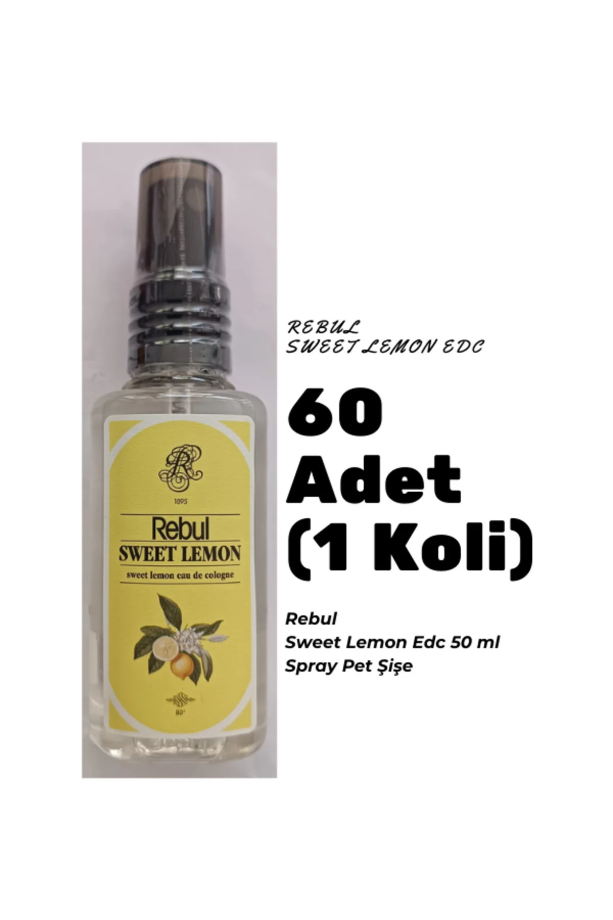 Sweet Lemon Edc 50ml Spray Pet Şişe 60 Adet (1 koli) Sweet Lemon Kokulu Kolonya
