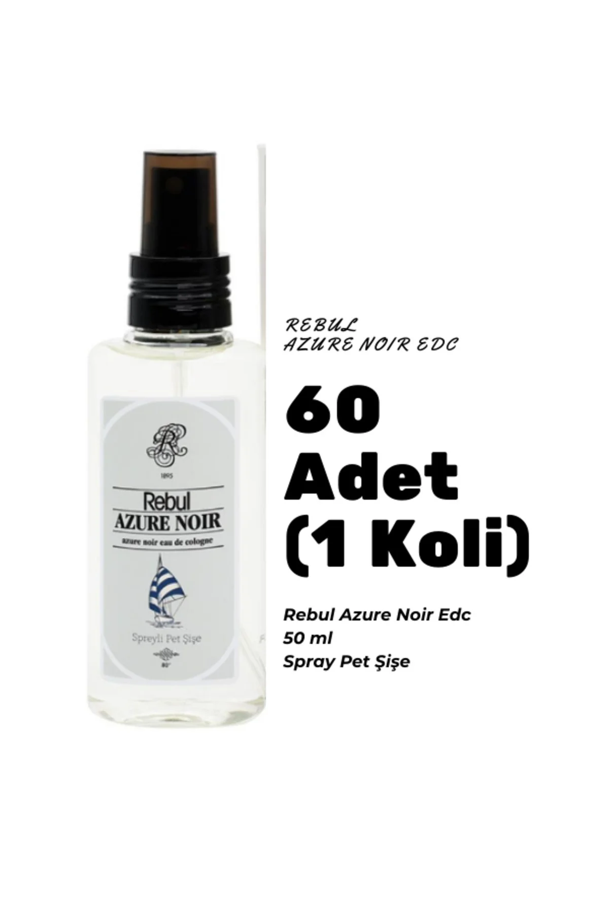 Azure Noir Edc 50ml Spray Pet Şişe 60 Adet (1 koli) Azure Noir Kokulu Kolonya
