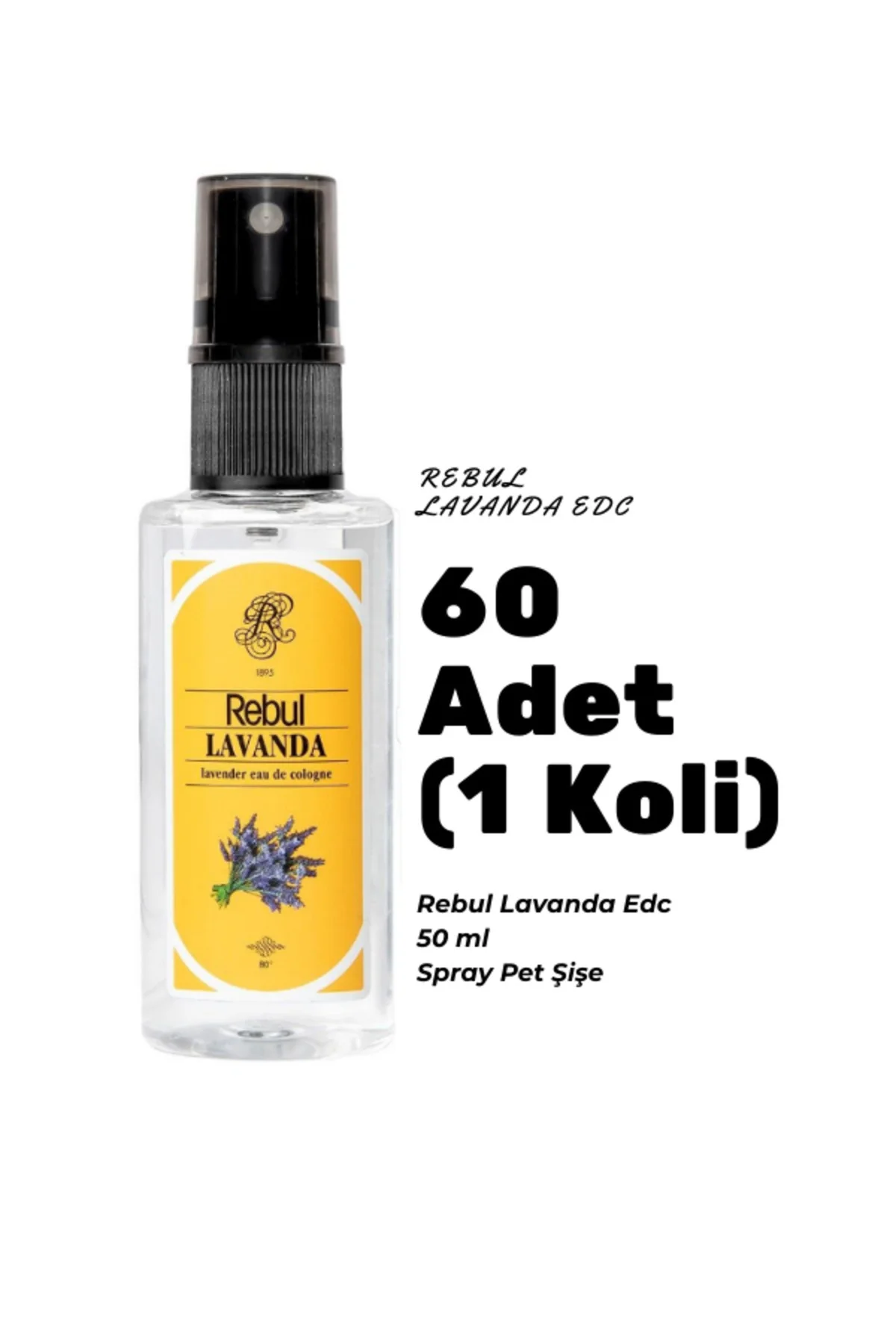 Lavanda Edc 50ml Spray Pet Şişe 60 Adet (1 koli) Lavanda Kokulu Kolonya