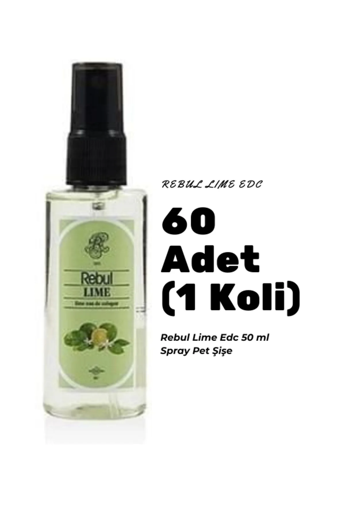 LIME Edc 50ml Spray Pet Şişe 60 Adet (1 koli) LIME Kokulu Kolonya
