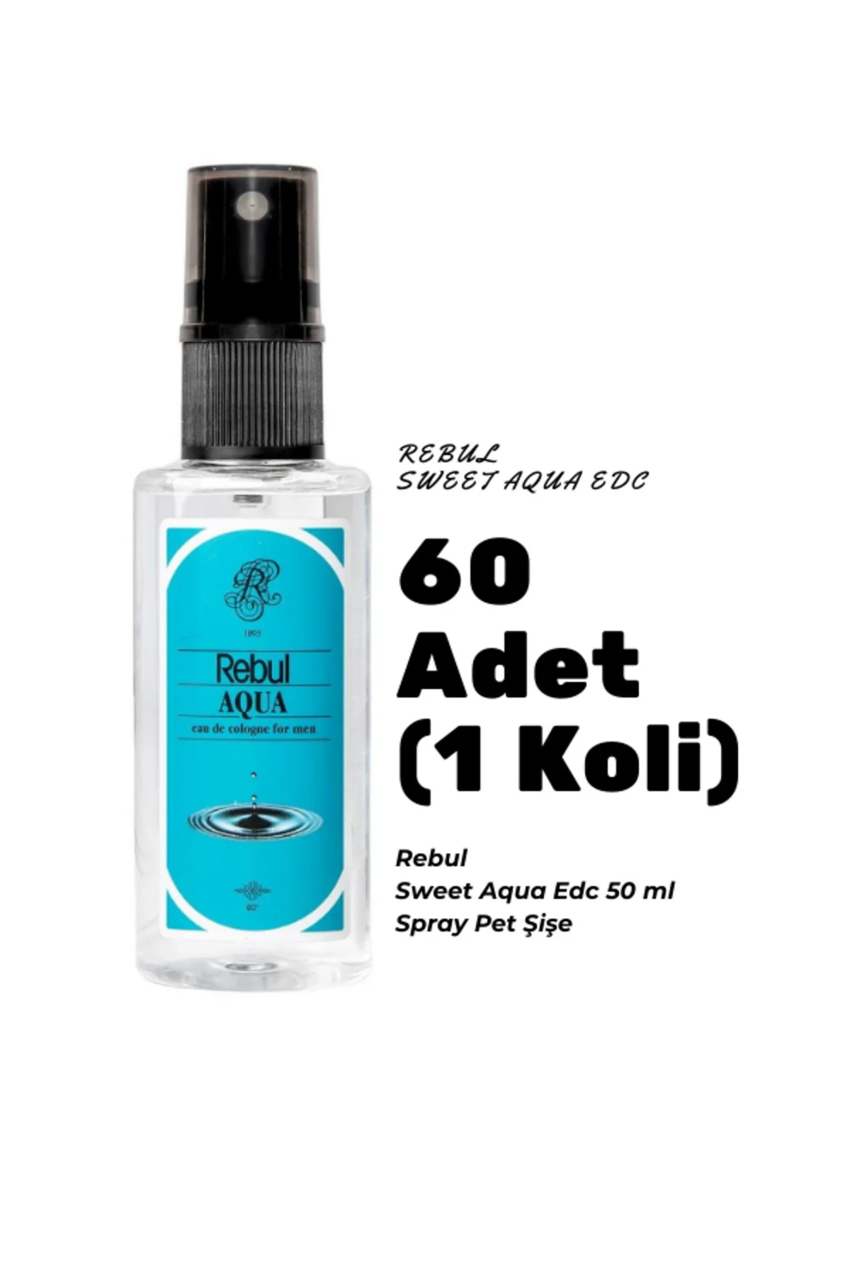 Aqua Edc 50ml Spray Pet Şişe 60 Adet (1 koli) Aqua Kokulu Kolonya