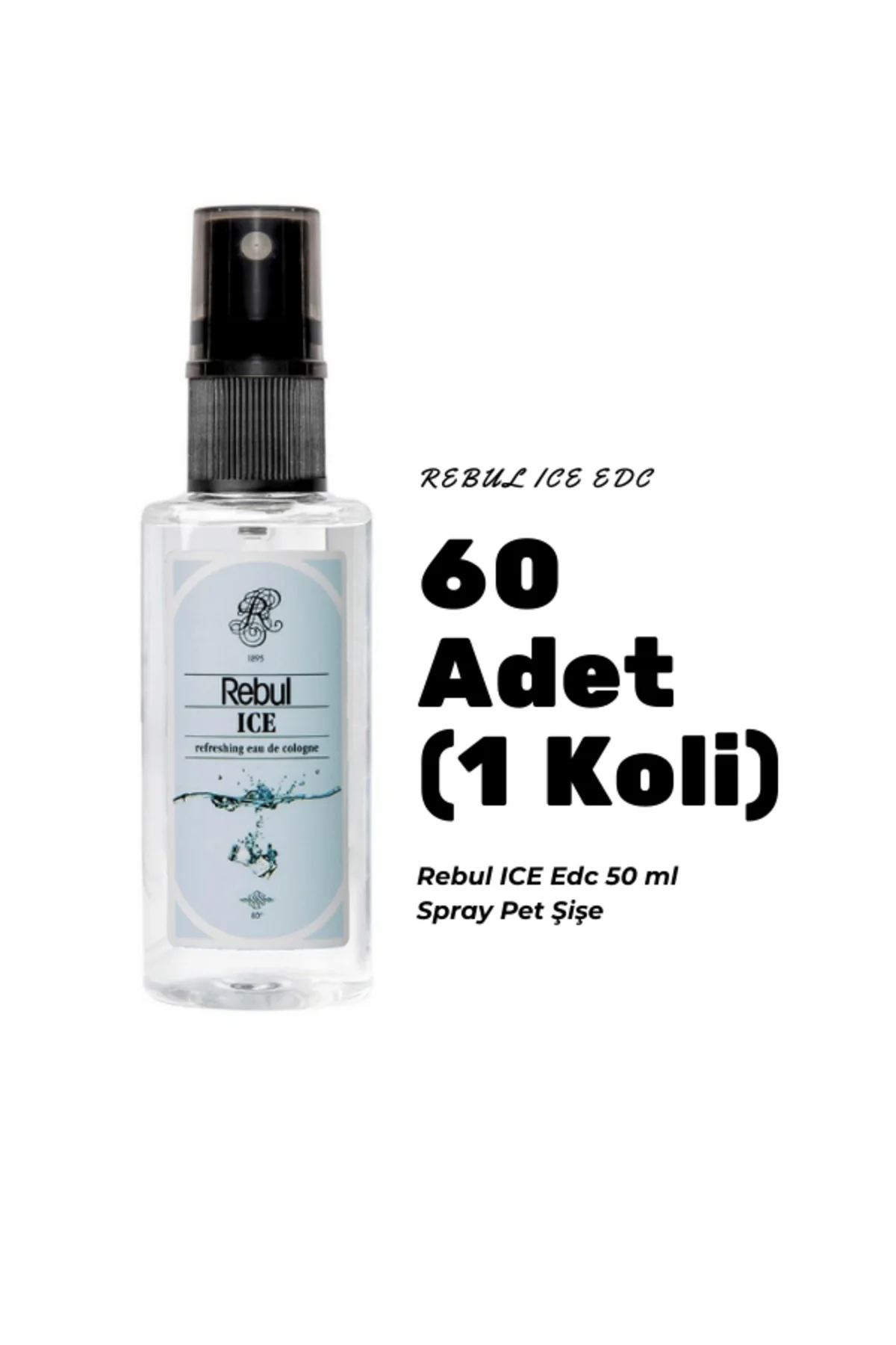 ICE Edc 50ml Spray Pet Şişe 60 Adet (1 koli) ICE Kokulu Kolonya
