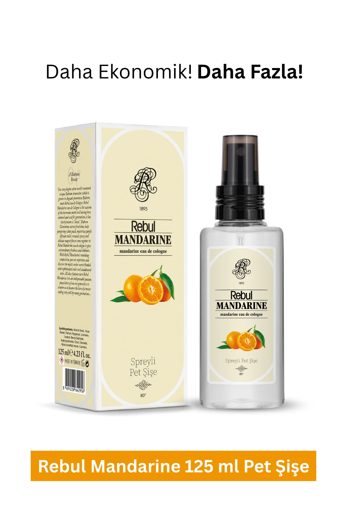 125ml Mandalina Spreyli Kolonya Pet