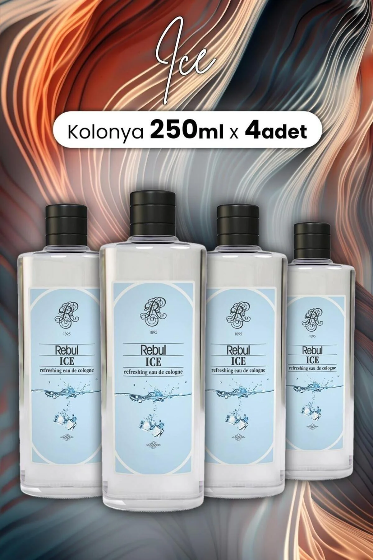 Ice Kolonya Cam Şişe 250 ml x 4 Adet