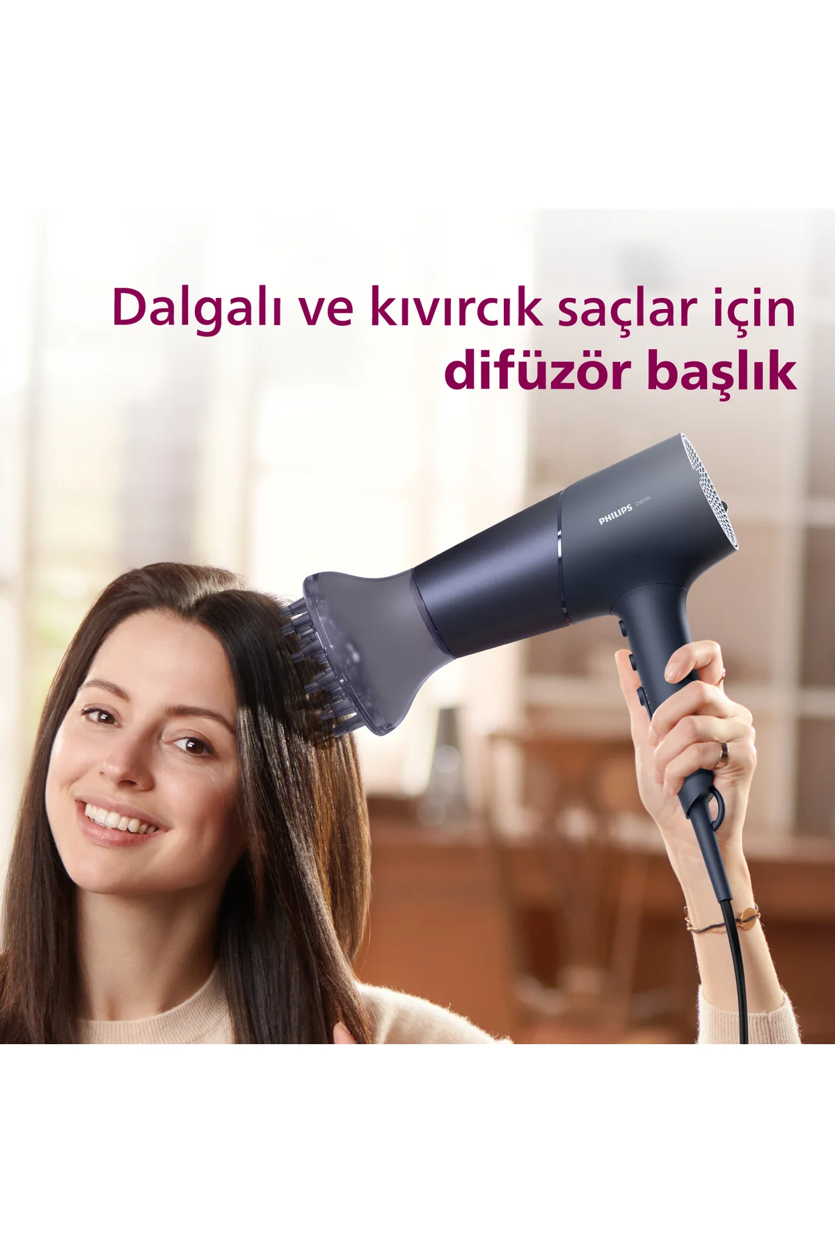 5000 Serisi Saç Kurutma Makinesi, 2300w, ThermoShield teknolojisi, İyonik Bakım, BHD510/00 - Philips Görsel 4
