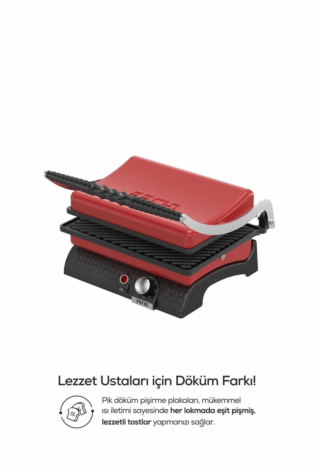 Feris Döküm Tost Makinesi Kırmızı - FERİS Görsel 2
