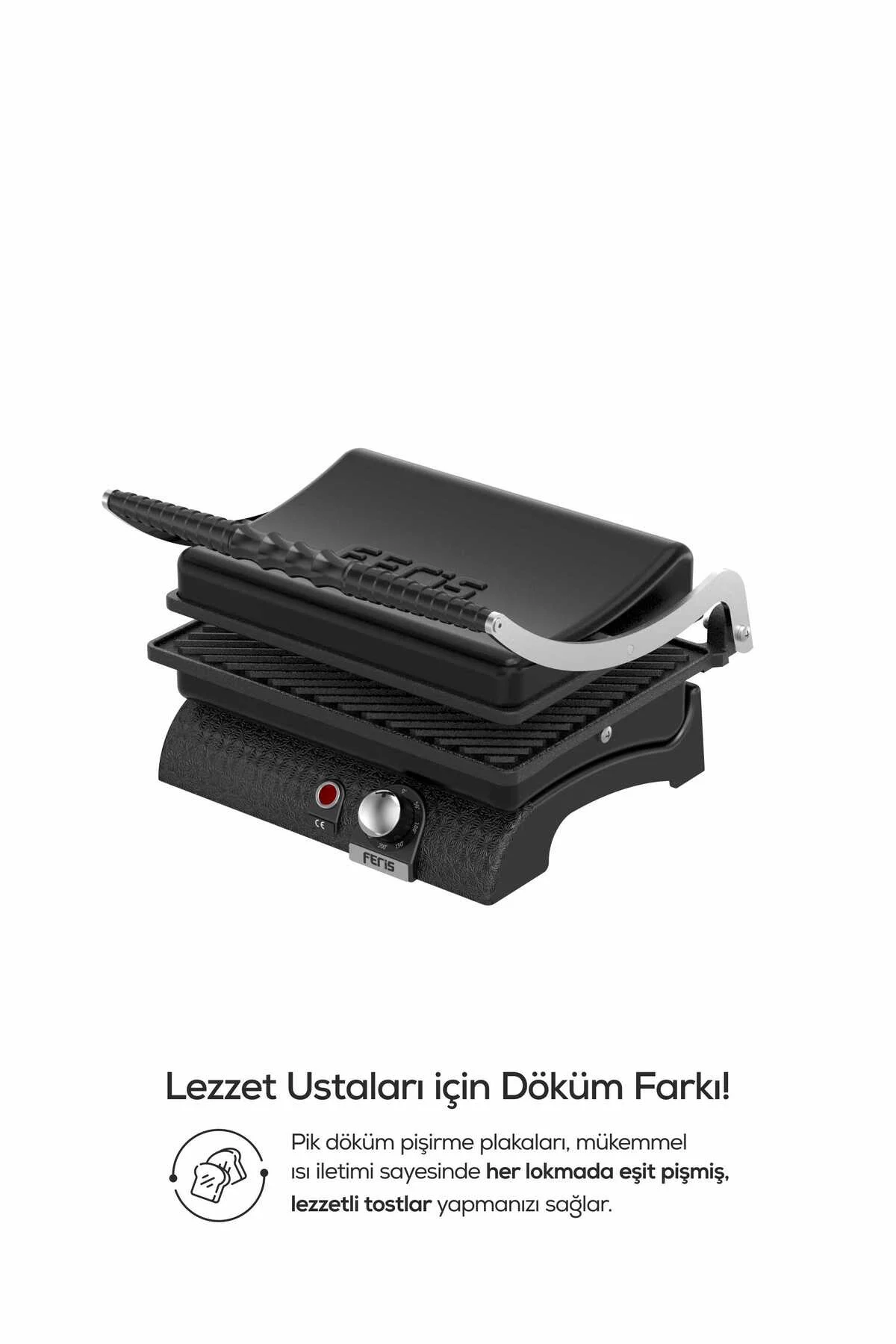 Feris Döküm Tost Makinesi Siyah - FERİS Görsel 2