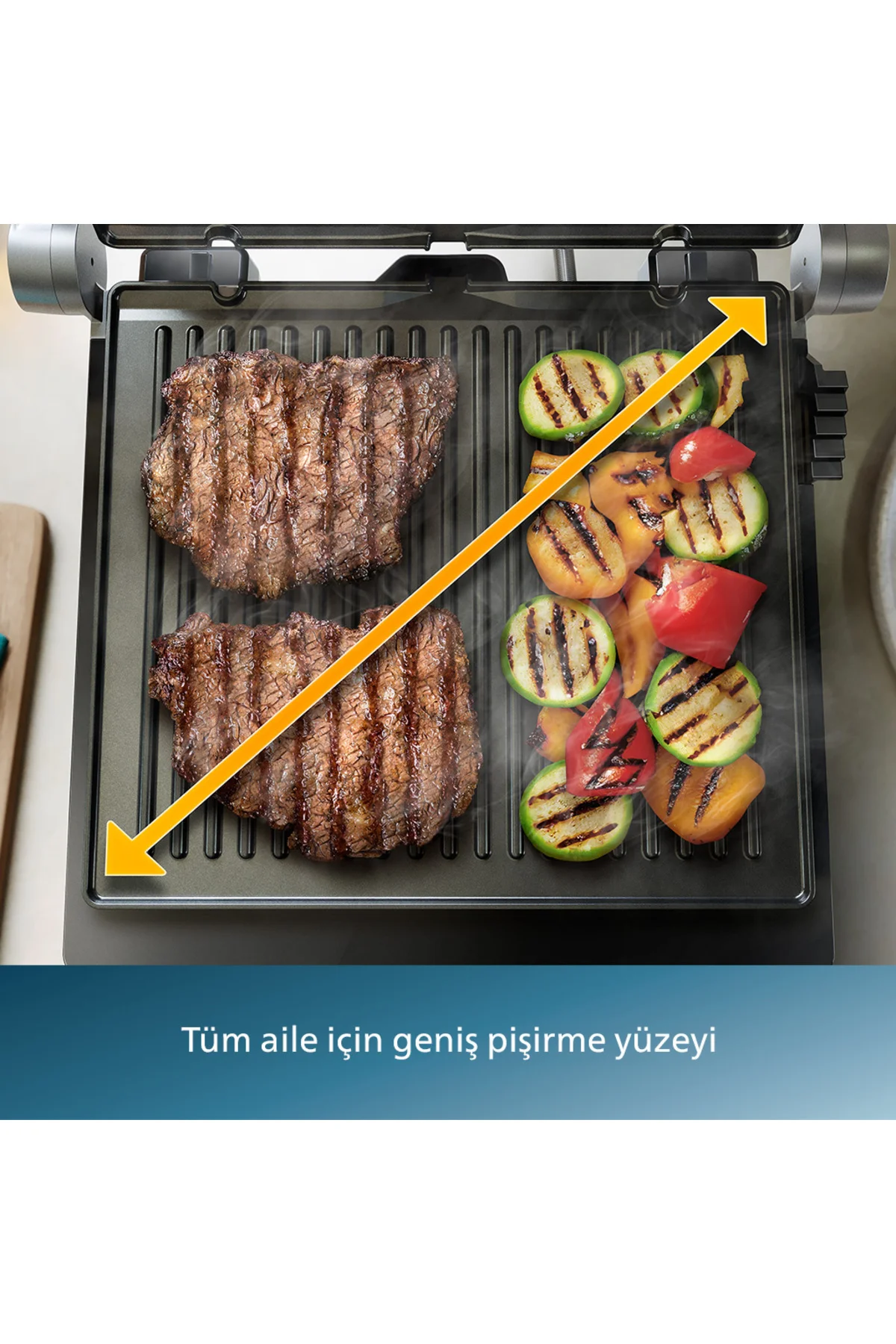 5000 Serisi, 2200W, Izgara ve Tost Makinesi, Izgara için Tam Açılır, HD6301/90 - Philips Görsel 5