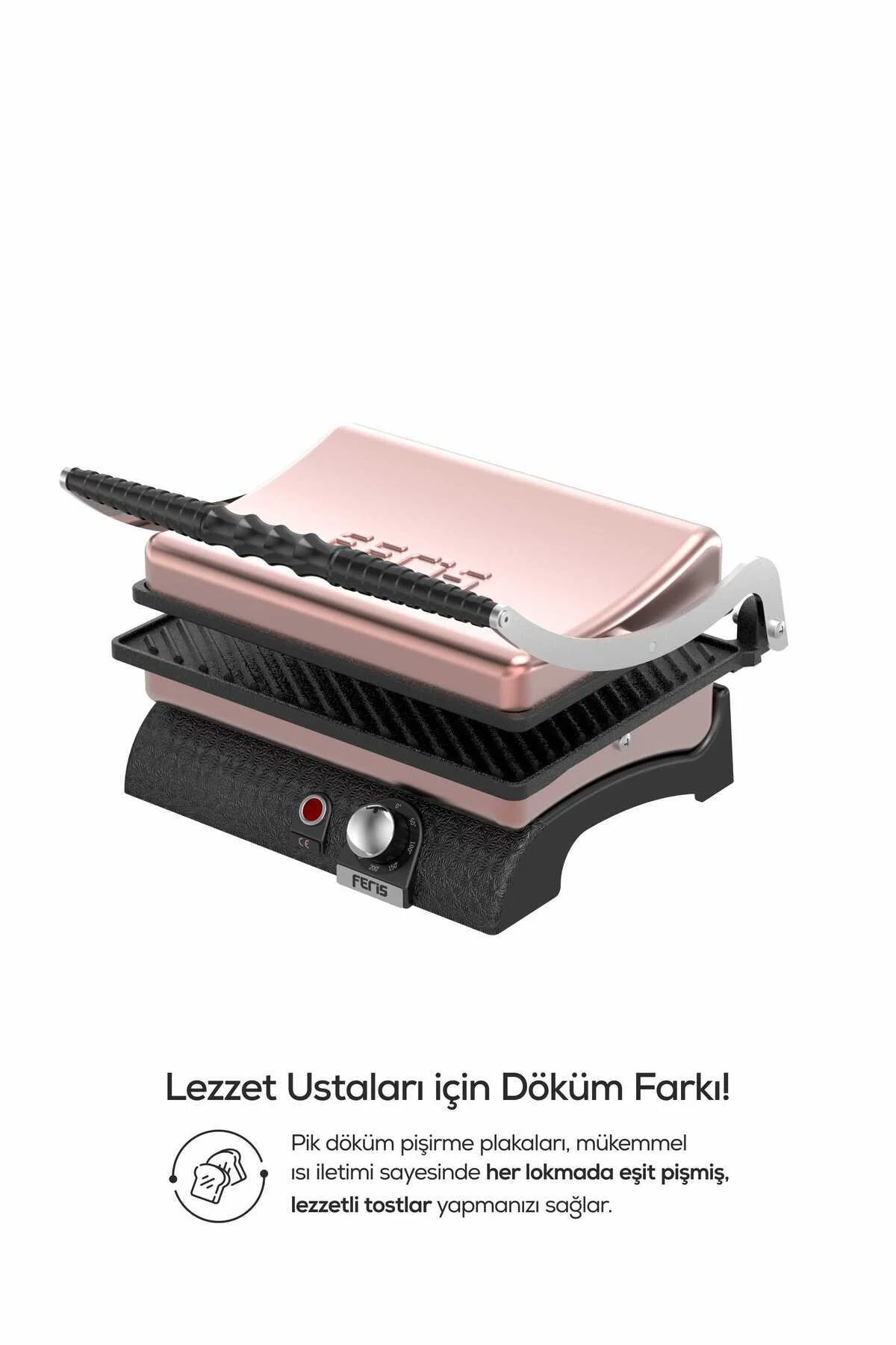 Feris Döküm Tost Makinesi Rosegold - FERİS Görsel 2