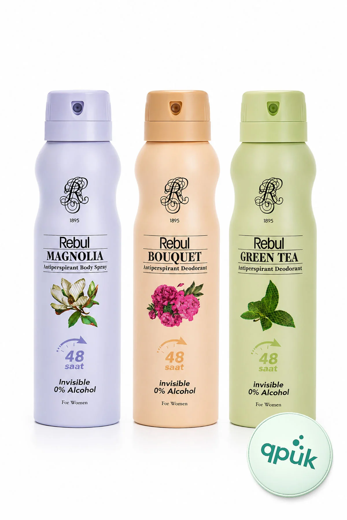 Kadın Deodorant Seti Alkolsüz 3x150ml Magnolia Bouquet Green Tea Invisible
