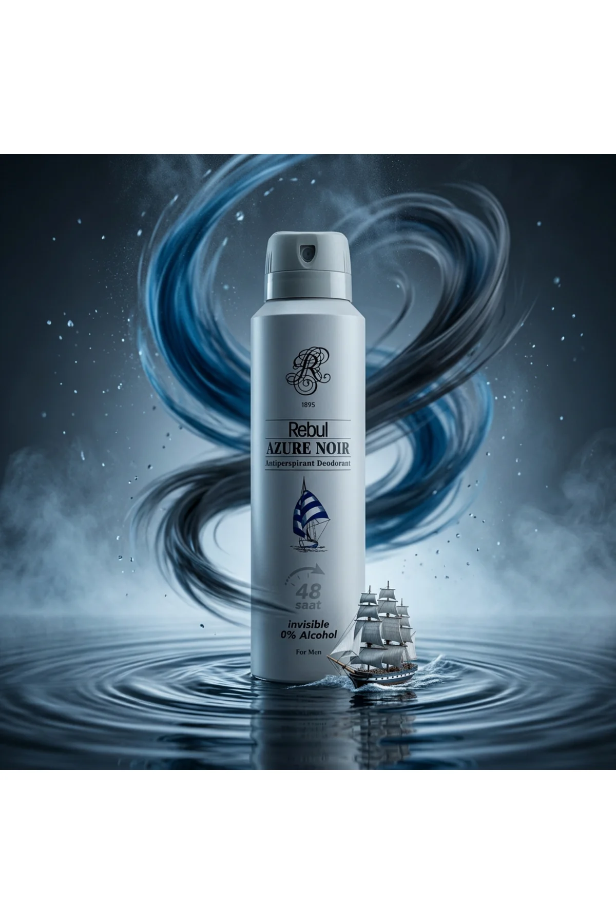 Azure Noir Erkek Deodorant 150 ml - Alkolsüz - 48 Saat Etkili - Rebul Görsel 3