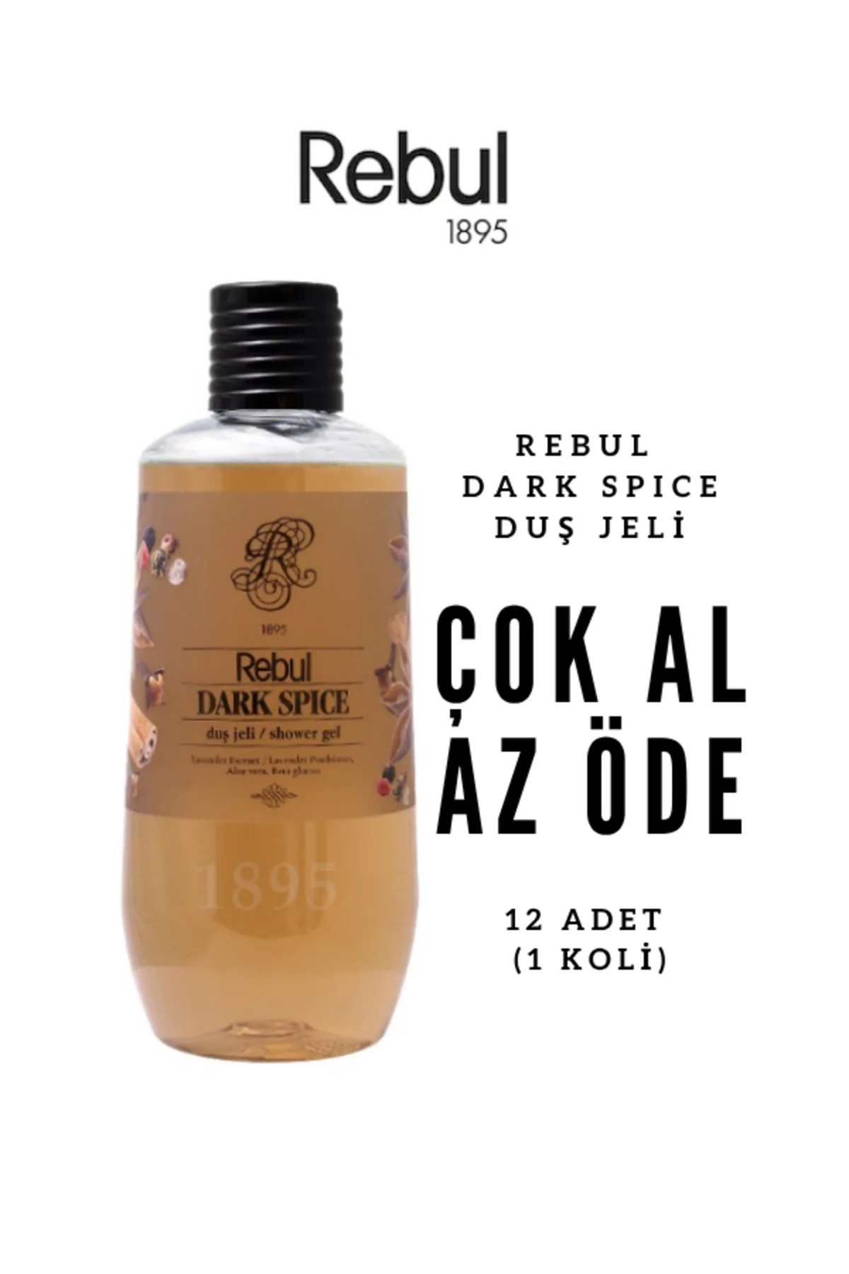 Dark Spice Duş Jeli 500ml x12 | Çok Al Az Öde | Baharatlı Derin Koku | Ekonomik Paket