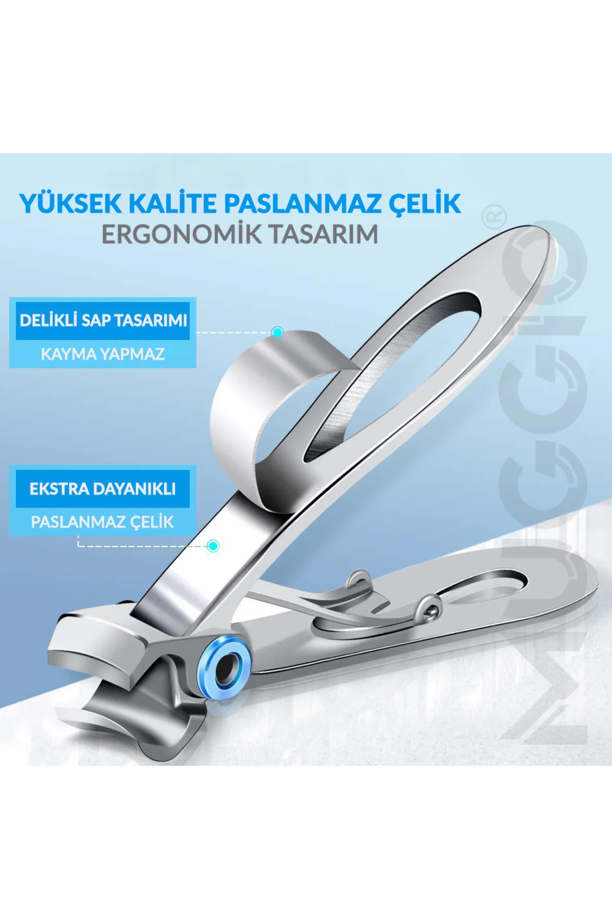 Geniş Ağızlı Premium Tırnak Makası Kalın Sert Mantarlı Tırnaklar İçin 8.5 cm - Muggio Görsel 2