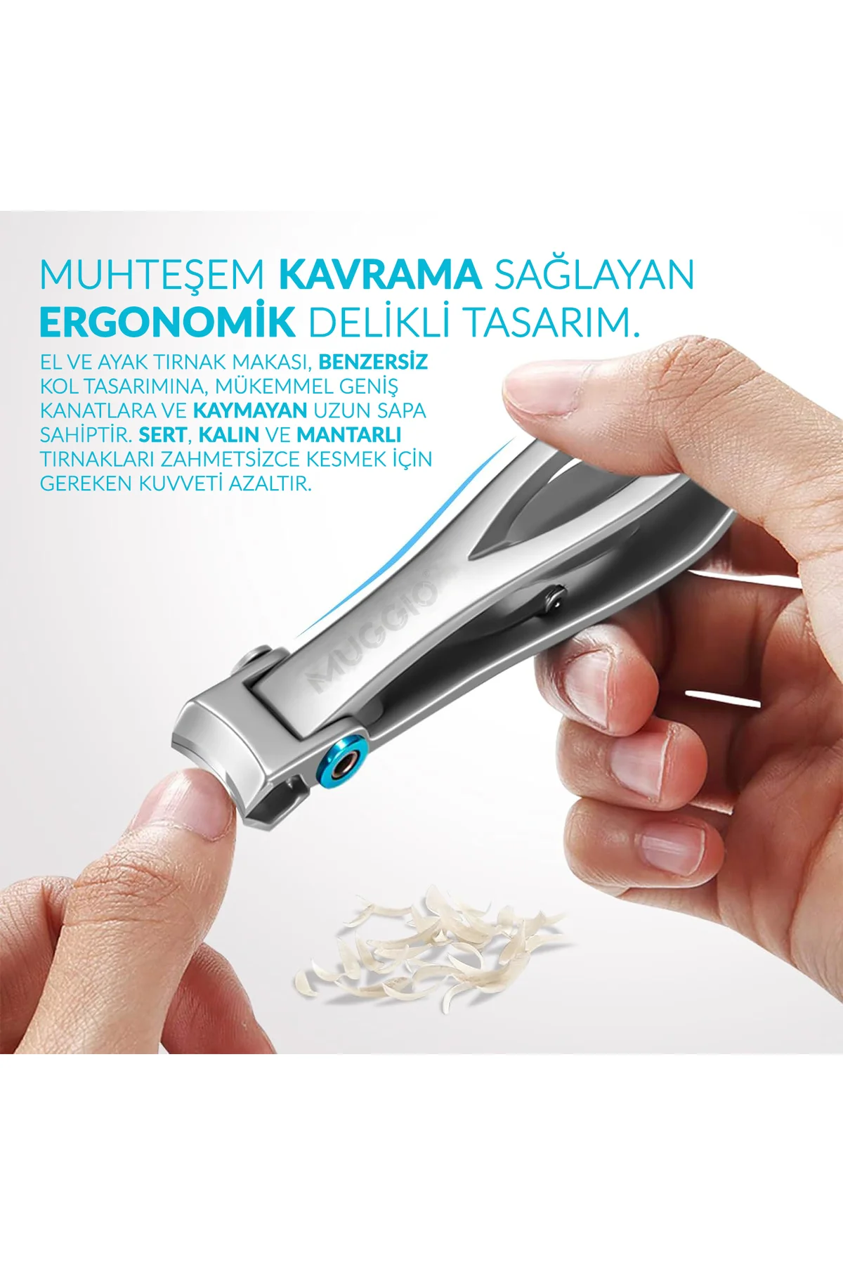 Geniş Ağızlı Premium Tırnak Makası Ultra Büyük (Kalın,Sert ve Mantarlı Tırnaklar İçin) - Muggio Görsel 2