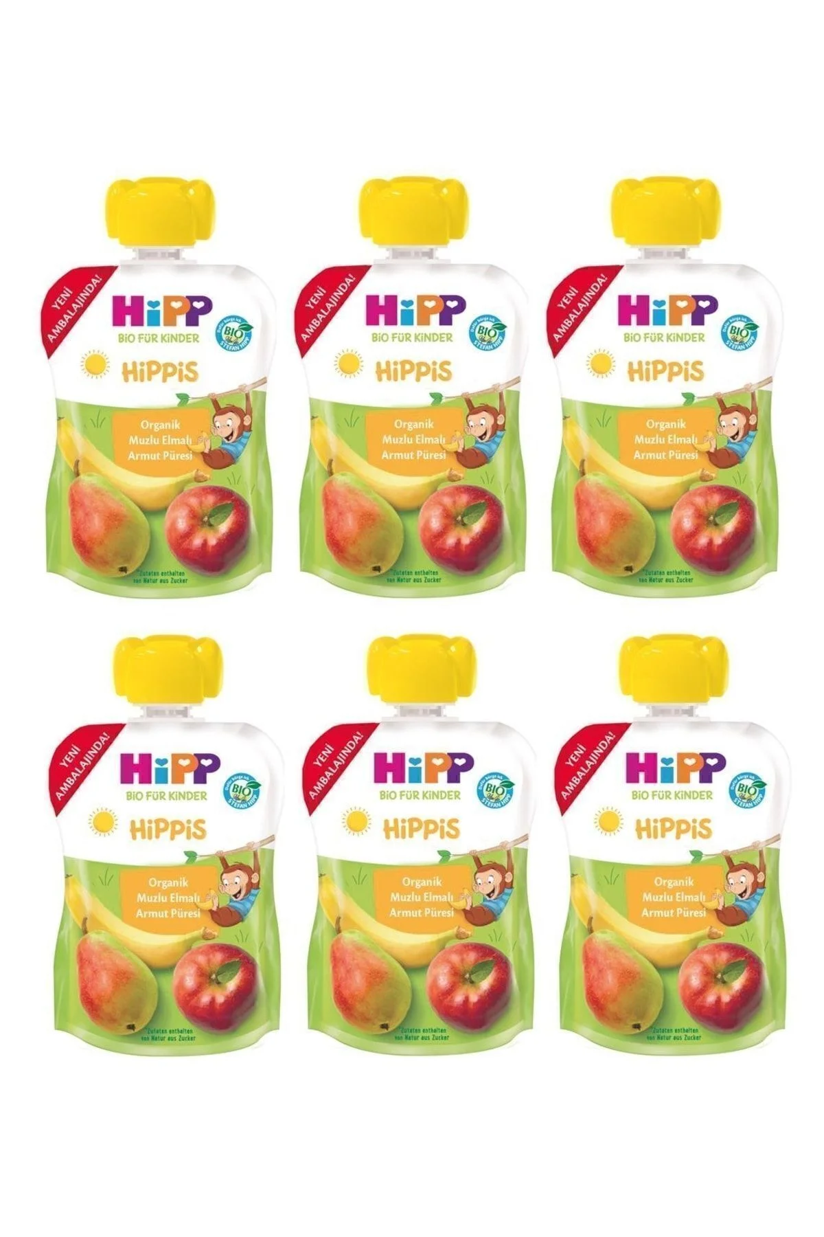 Organik Muzlu Elmalı Armut Püresi 100 Gr X 6 Adet