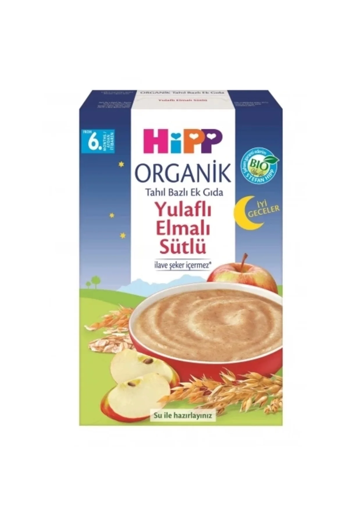 Organik İyi Geceler Sütlü Yulaflı Elmalı Tahıl Bazlı Ek Gıda 250 Gr