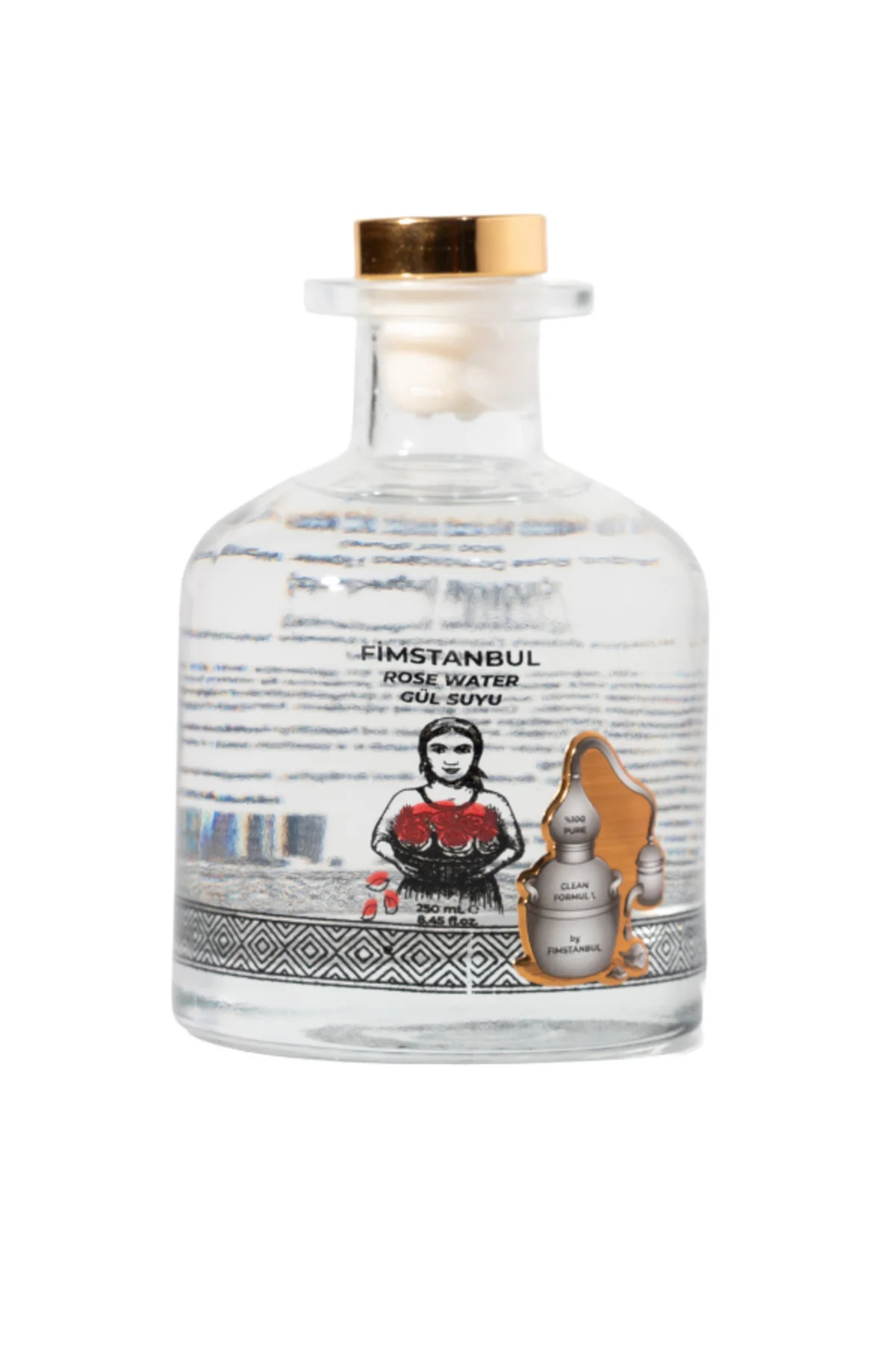İlk Sıkım %100 Saf Doğal Gül Suyu 250 ml – Rose Water - Cam Şişe – Yaprak Taneli - Fimstanbul Görsel 2