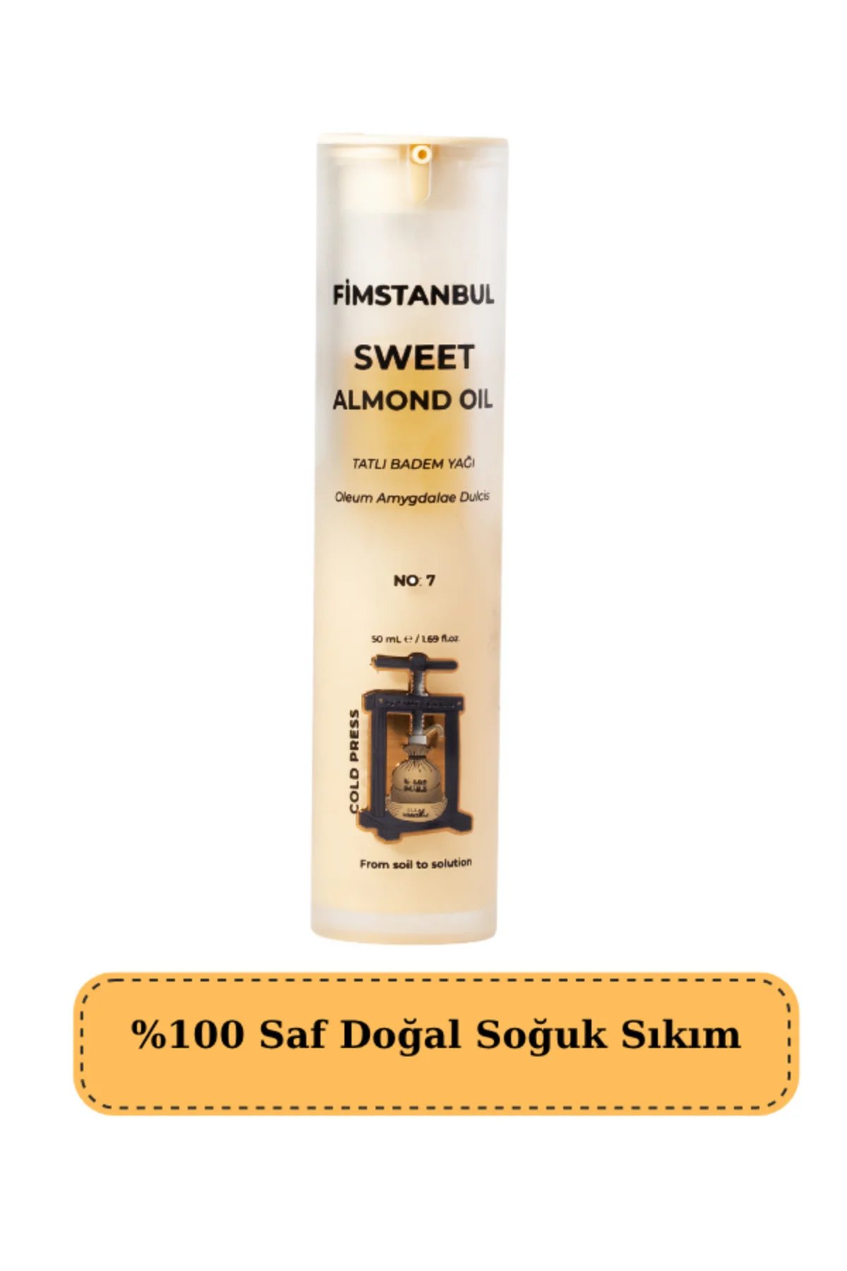 Soğuk Sıkım Tatlı Badem Yağı 50 ml – %100 Doğal Sweet Almond Oil No:7 Cilt ve Saç Bakımı - Fimstanbul Görsel 2