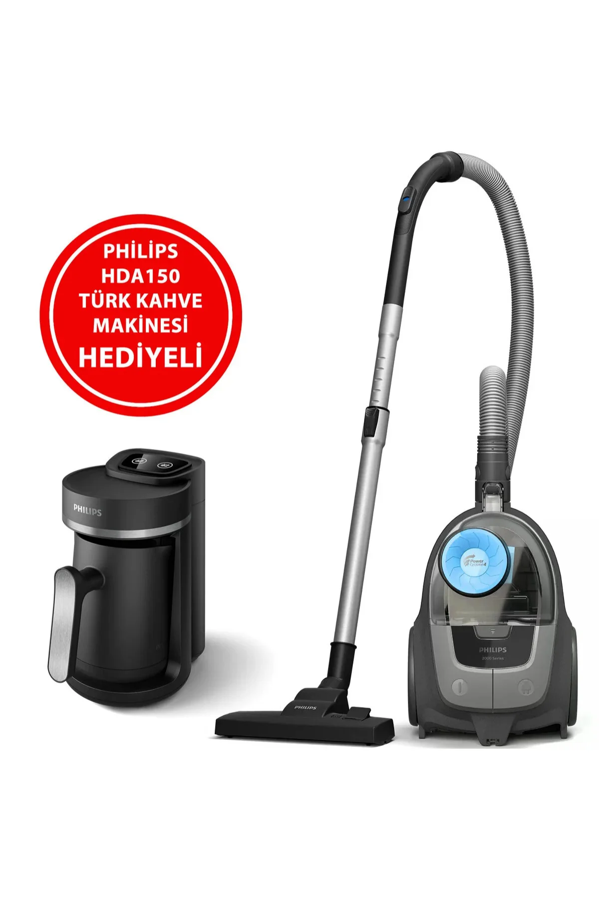 Power Cyclone4 850 W Toz Torbasız Süpürge Türk Kahve Makinesi Hediyeli