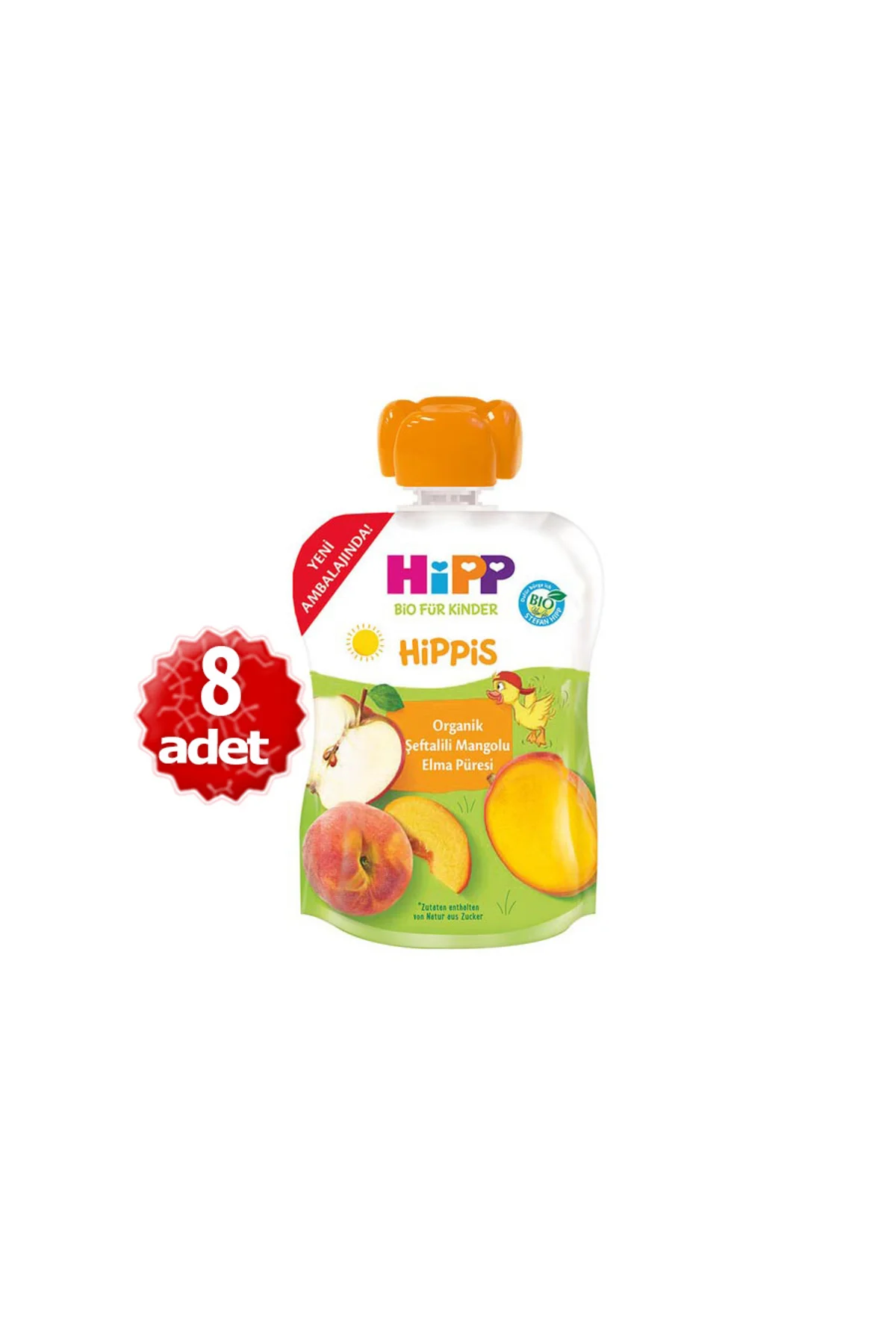 Organik x 8 Adet Şeftalili Mangolu Elma Püresi 100gr
