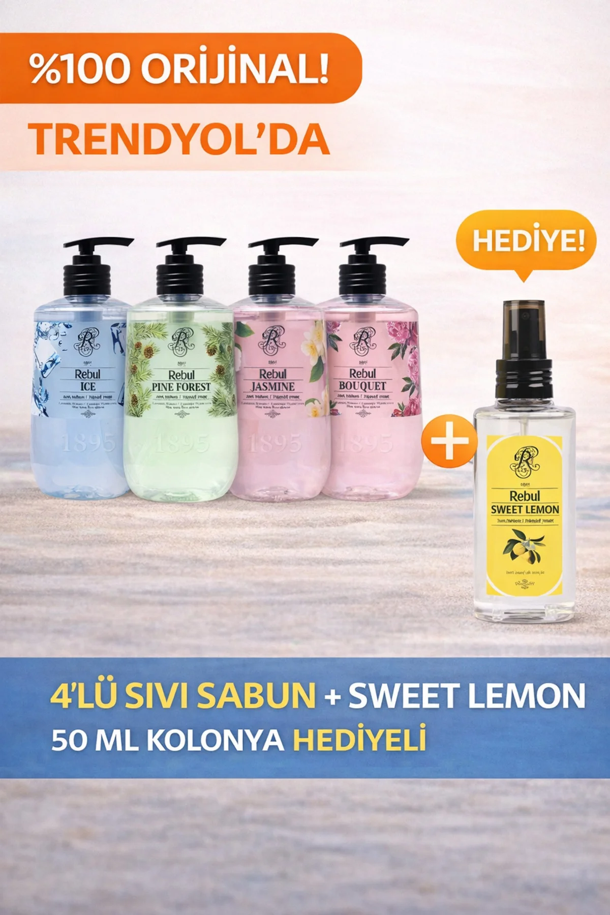 4'lü Sıvı Sabun, Ice-bouquet-pine-jasmine-50 ml Kolonya Hediyeli