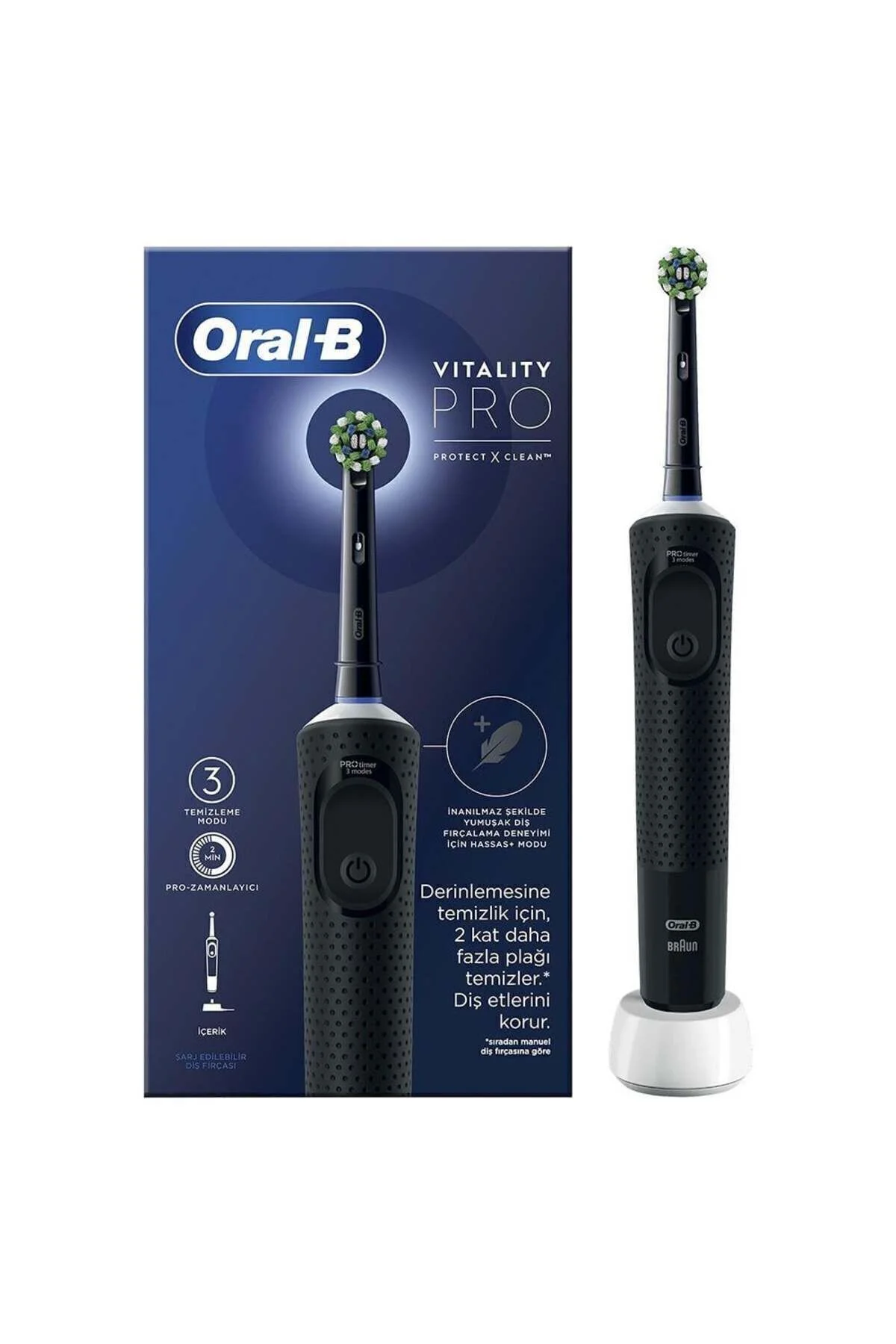 ORAL B D103 VITALITY PRO CROSS ACTION ŞARJLI DİŞ FIRÇASI (SİYAH)