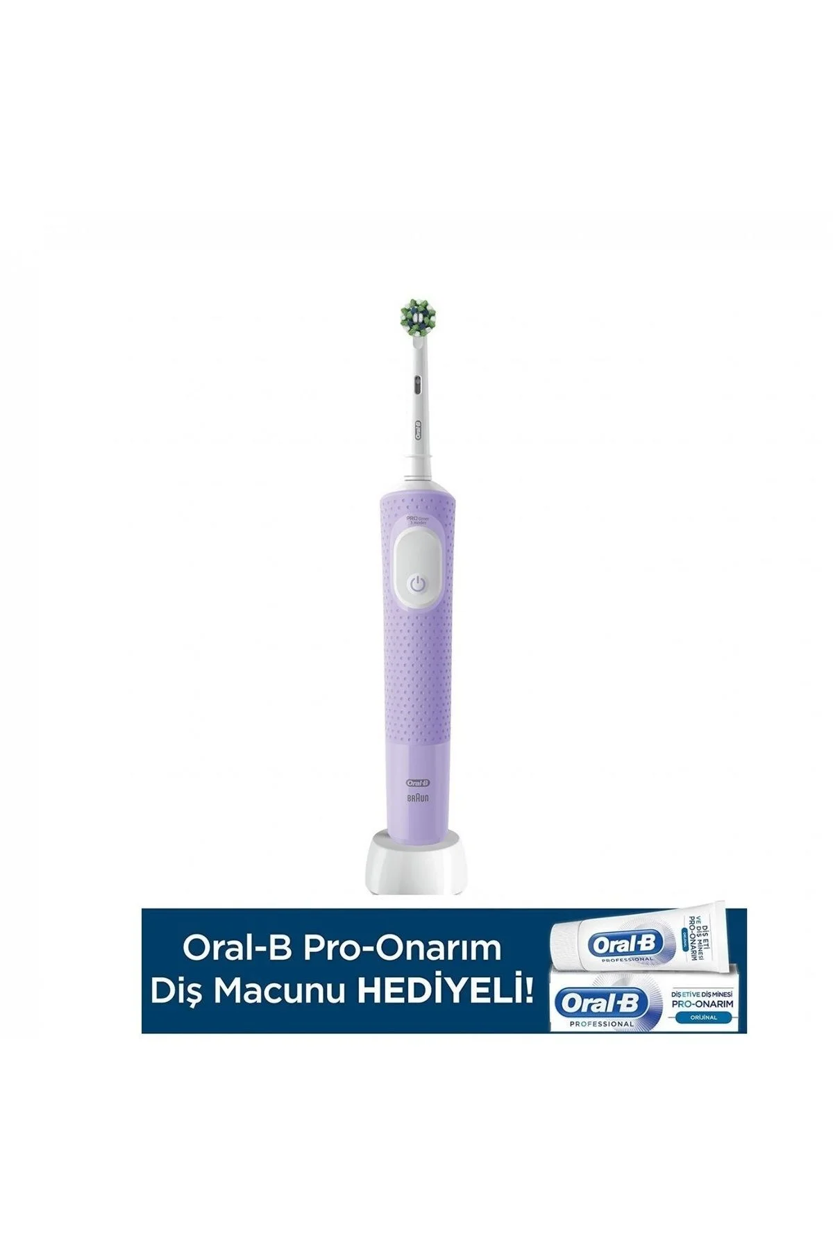 Şarjlı Elektrikli Diş Fırçası Vitality Pro Lila +Oral-B Pro Onarım 50ML Diş Macunu - Oral-B Görsel 2