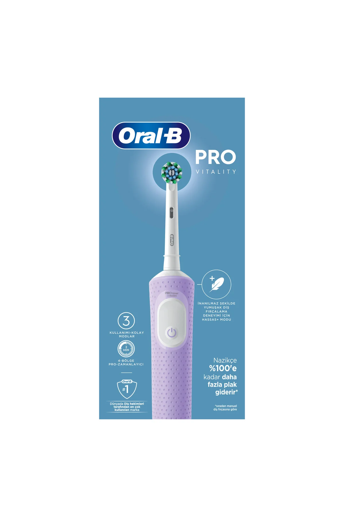 D103 Vitality Pro Cross Action Şarjlı Diş Fırçası - Lila