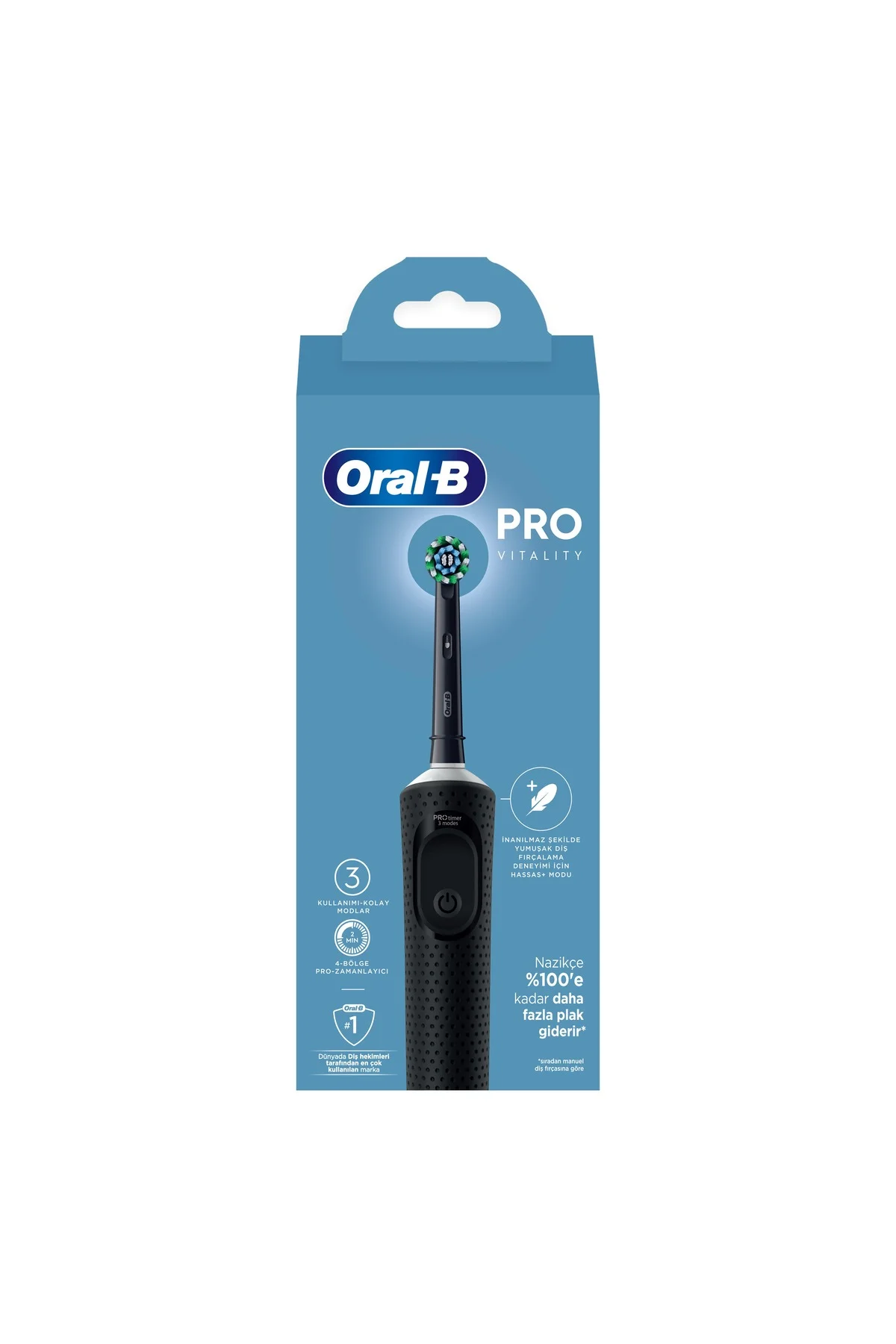 D103 Vitality Pro Cross Action Şarjlı Diş Fırçası - Siyah - Oral-B Görsel 3