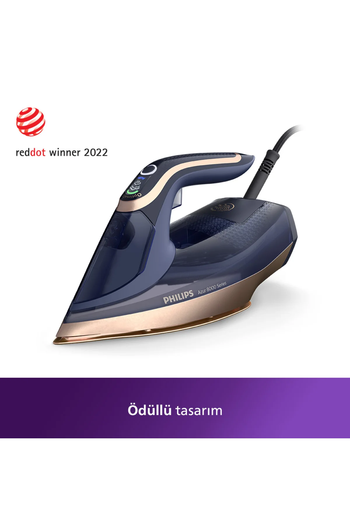 8000 Serisi Azur Buharlı Ütü, 3000W, 260 g Turbo Şok Buhar, Sıfır Yanık Riski, DST8050/20 - Philips Görsel 8