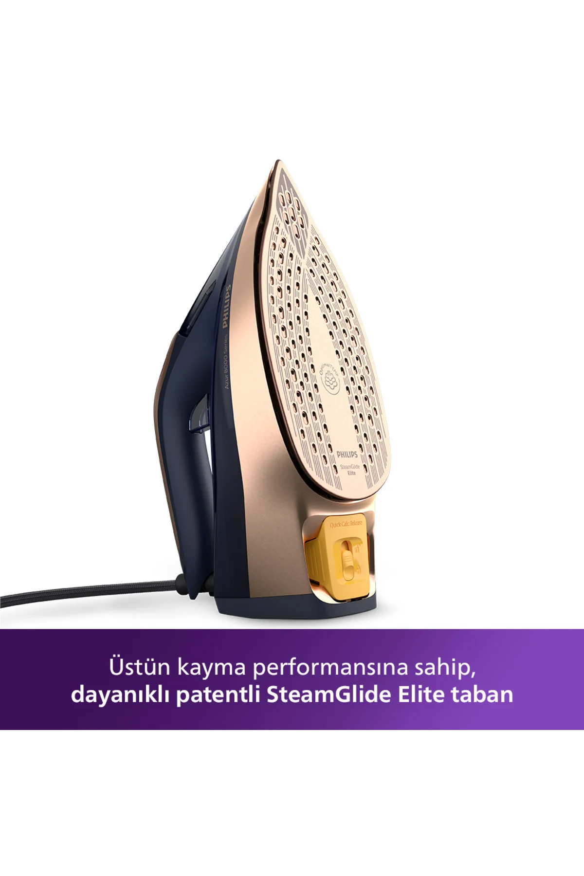 8000 Serisi Azur Buharlı Ütü, 3000W, 260 g Turbo Şok Buhar, Sıfır Yanık Riski, DST8050/20 - Philips Görsel 5