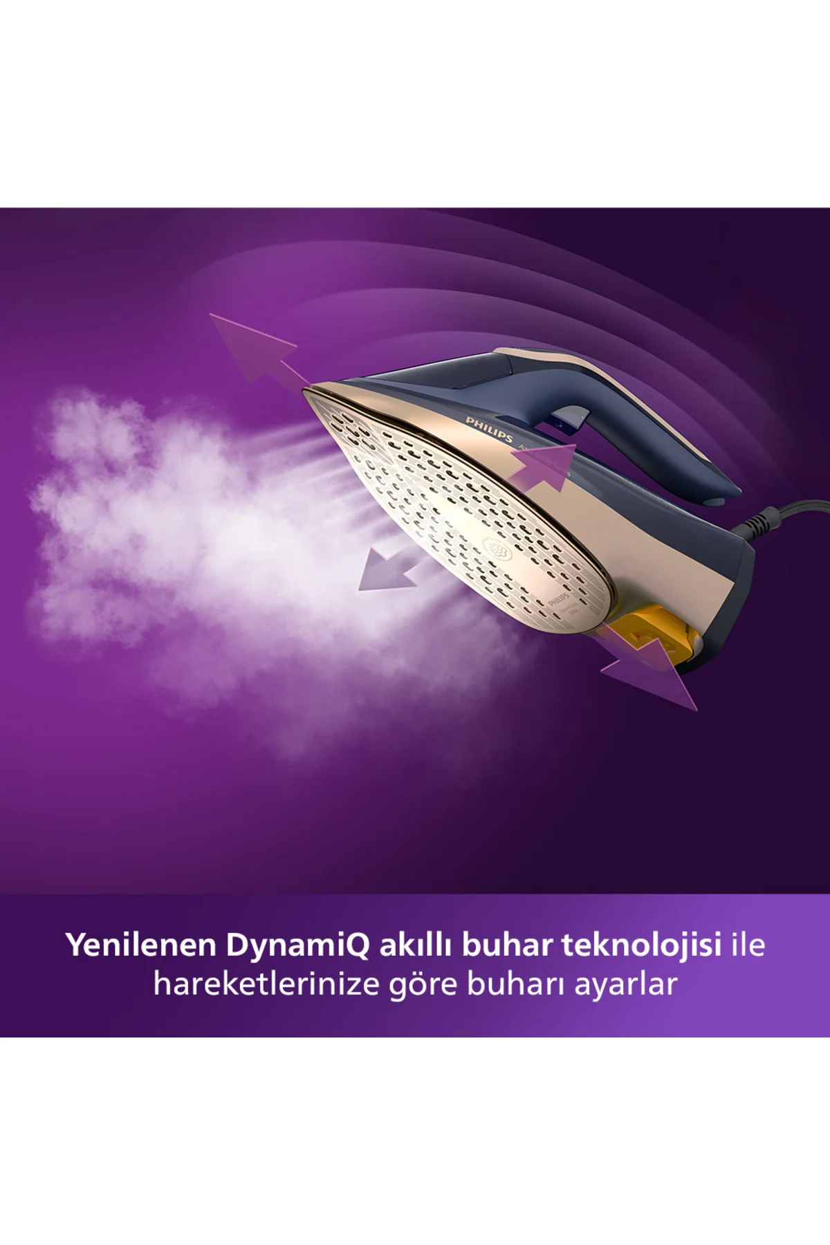 8000 Serisi Azur Buharlı Ütü, 3000W, 260 g Turbo Şok Buhar, Sıfır Yanık Riski, DST8050/20 - Philips Görsel 2