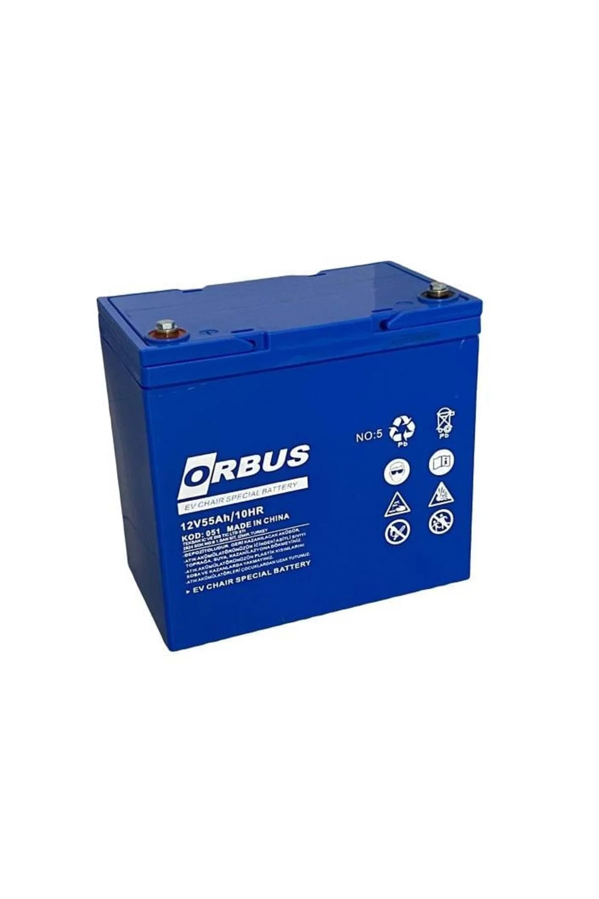 12V 55 AH ENGELLİ ARAÇ AKÜSÜ JEL (226*135*210) (YÜKSEK) (17,5 KG) TSE'Lİ