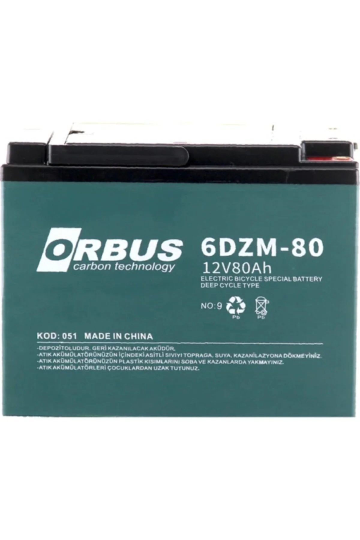 12v 80ah Elektrikli Bisiklet Aküsü - ORBUS Görsel 2