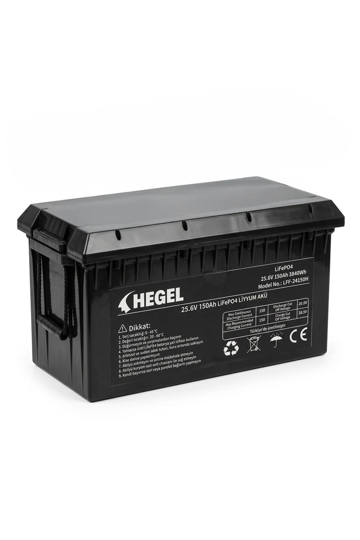 LİFEPO4 LİTYUM AKÜ 25.6V 150AH 3840Wh BLUETOOTH'LU - Hegel Görsel 2