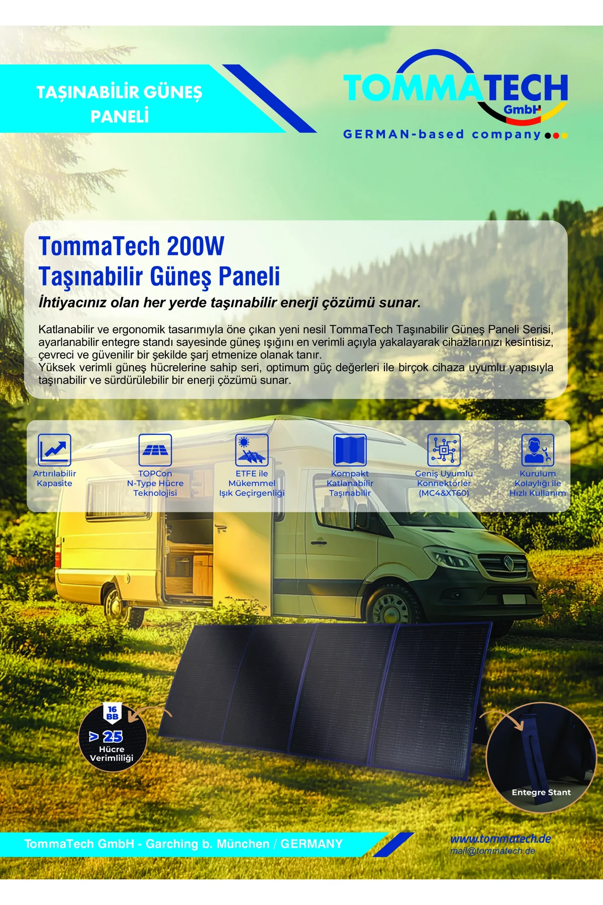 200Wp Taşınabilir Güneş Paneli - Tommatech Görsel 6