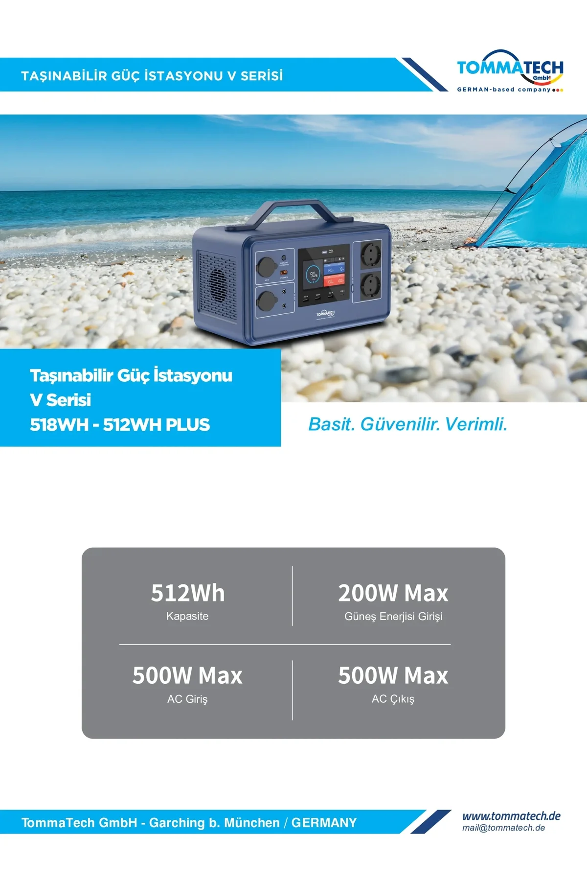 512Wh Taşınabilir Güç Kaynağı - Tommatech Görsel 2