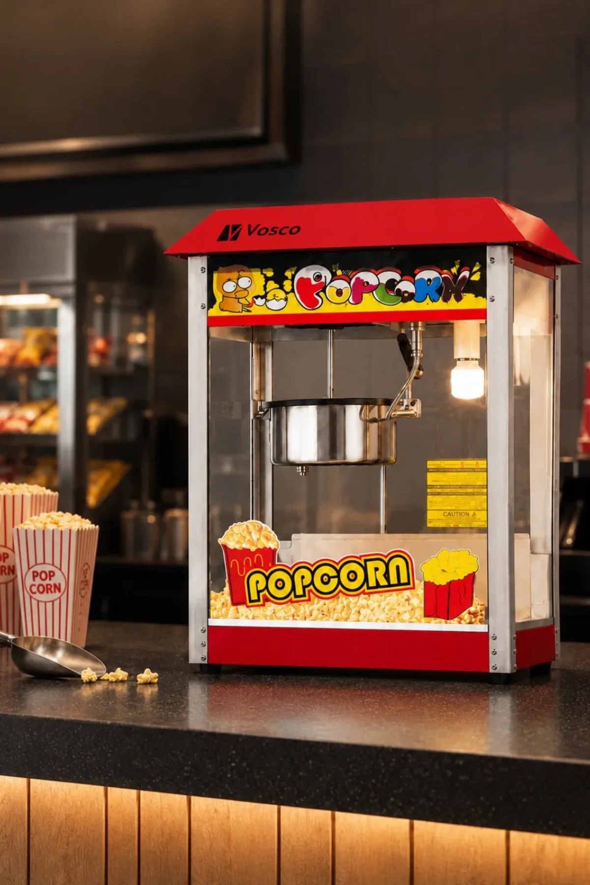 Vosco Set Üstü Popcorn Makinesi 300 Gr Hazneli 1300 W - vosco Görsel 2