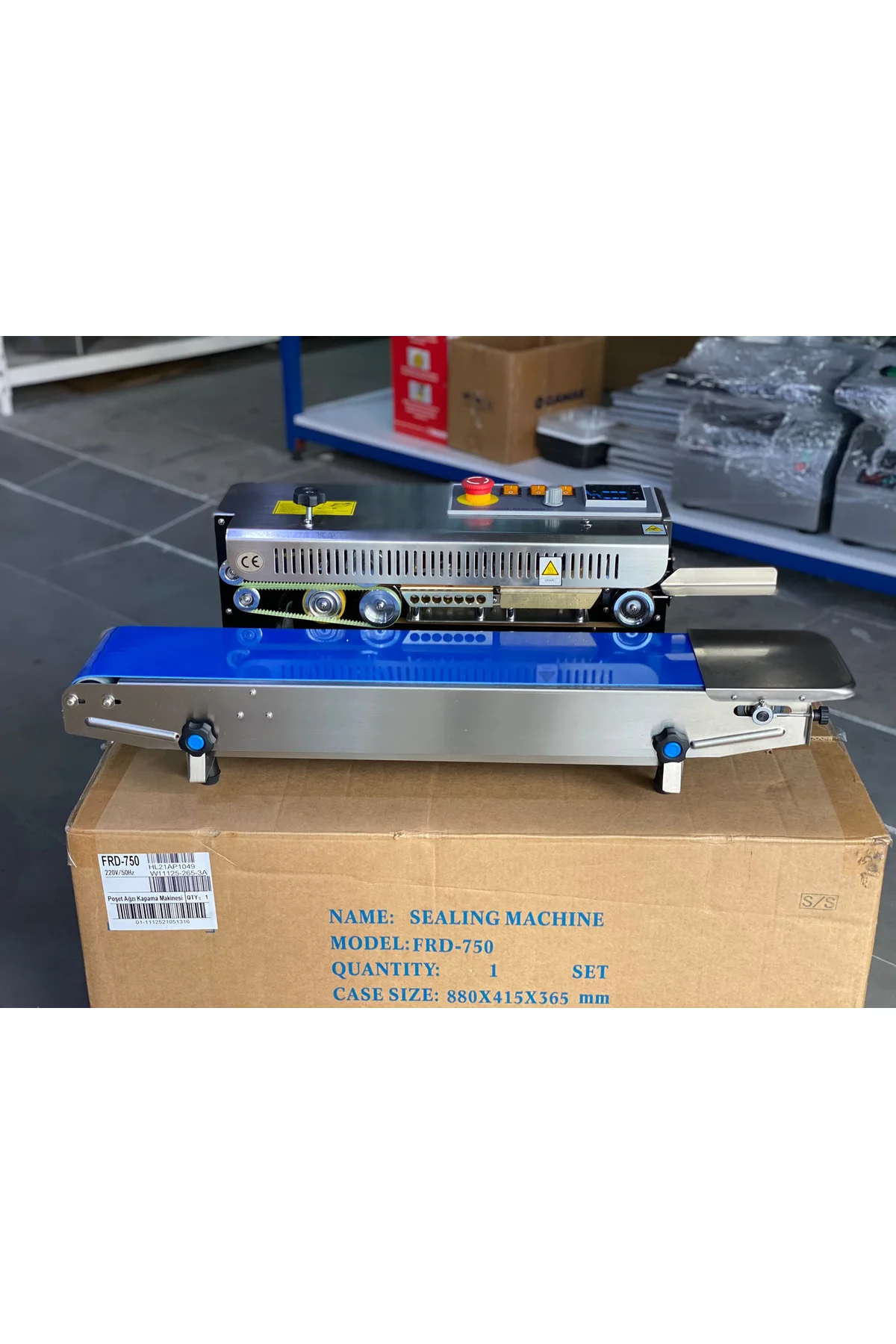 Lavion FRD 750 Paslanmaz Konveyörlü Otomatik Yatay Poşet Ağzı Kapatma Makinesi - makpack Görsel 7