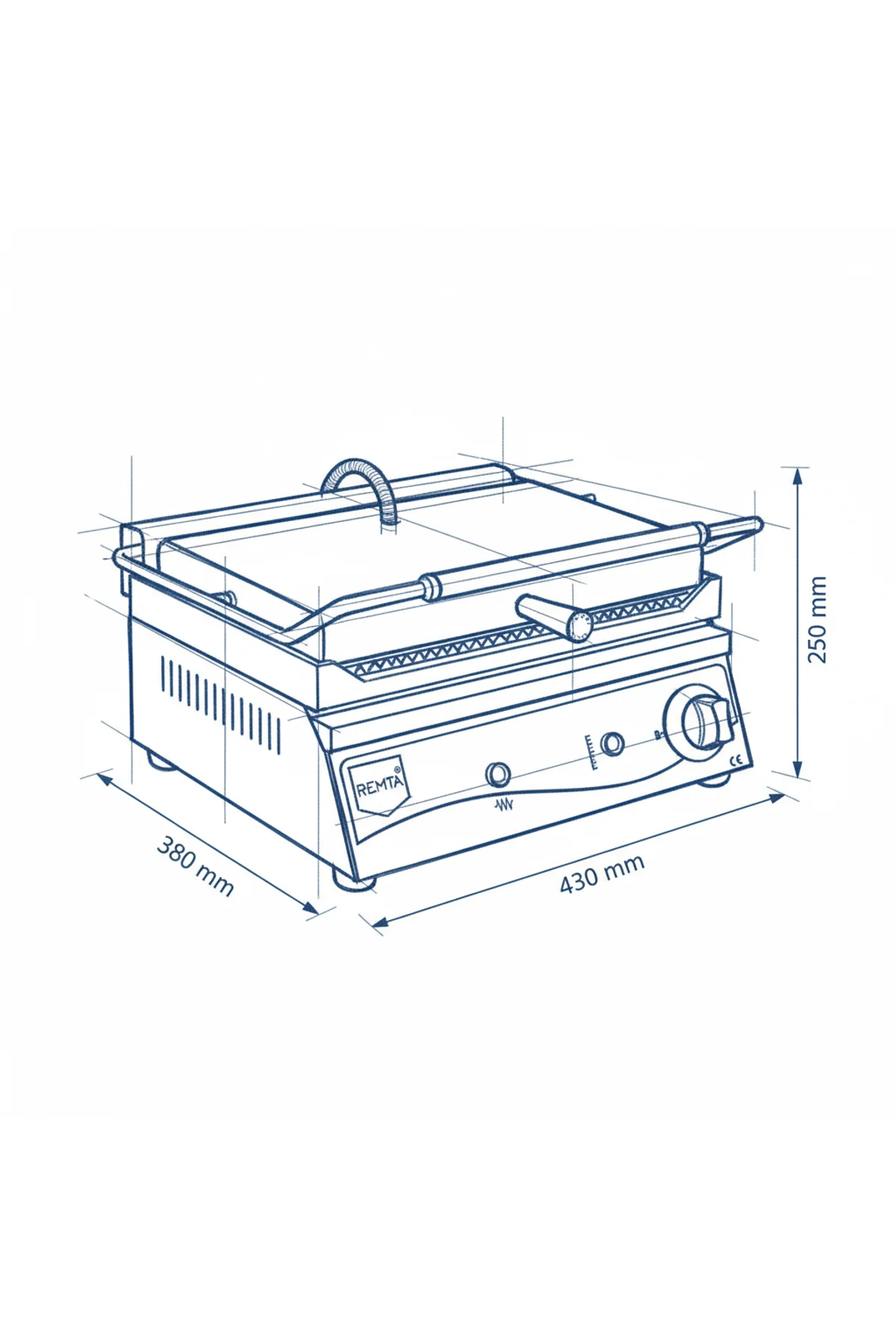 Remta 16 Dilim Tost Makinası Elektrikli 43x38x25 Cm R76 - remta Görsel 3