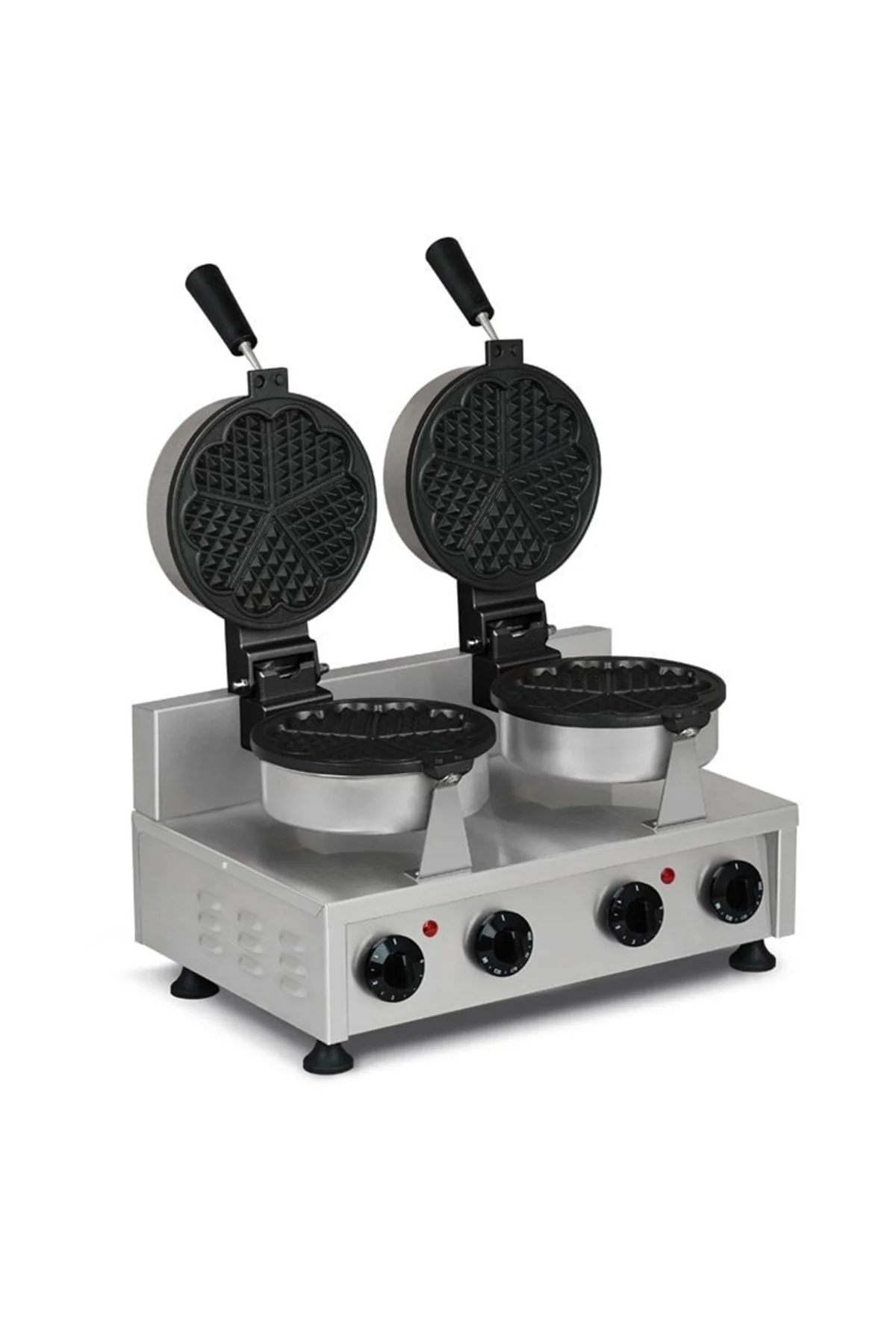 Omake Zamanlayıcılı Çiftli Çiçek Waffle Makinesi 17 Cm Elektrikli Omk.WFL11.E22.0201.Z5F