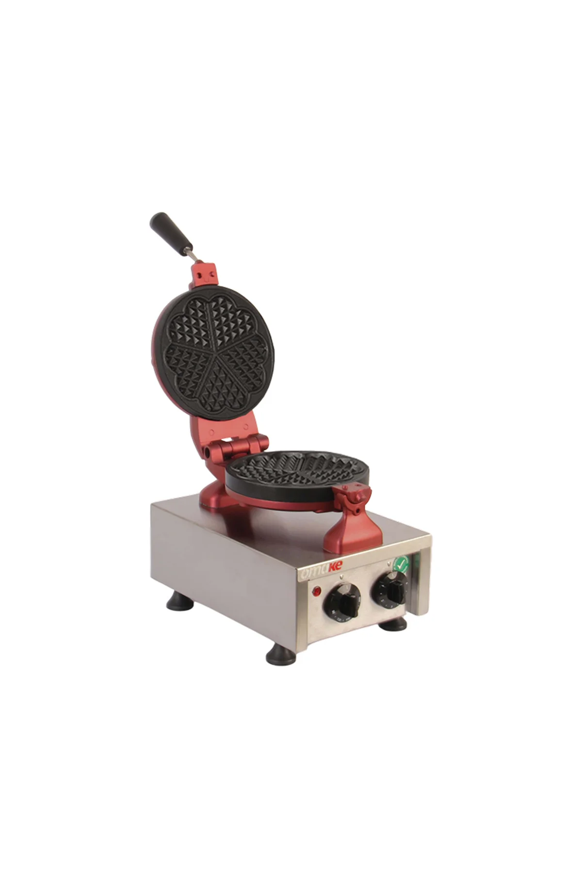 Omake Zamanlayıcılı Tekli Çiçek Waffle Makinesi 17 Cm Elektrikli Omk.WFL01.E12.0201.Z5F