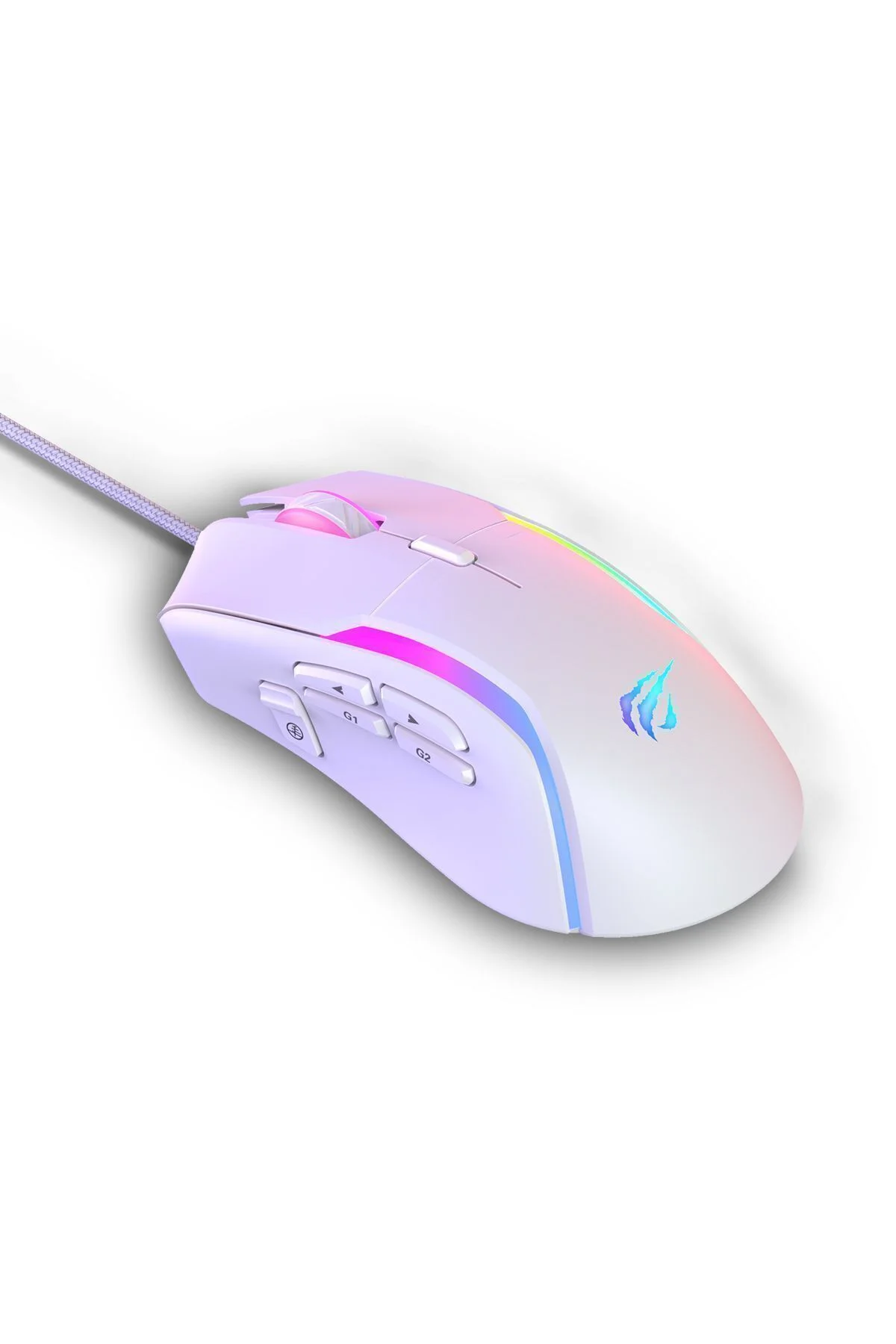 Gamenote Ms1033 Rgb Uyumlu 8000 Dpı Ayarlanabilir Ağırlıklı Beyaz Gaming Makrolu Oyuncu Mouse - Havit Görsel 3