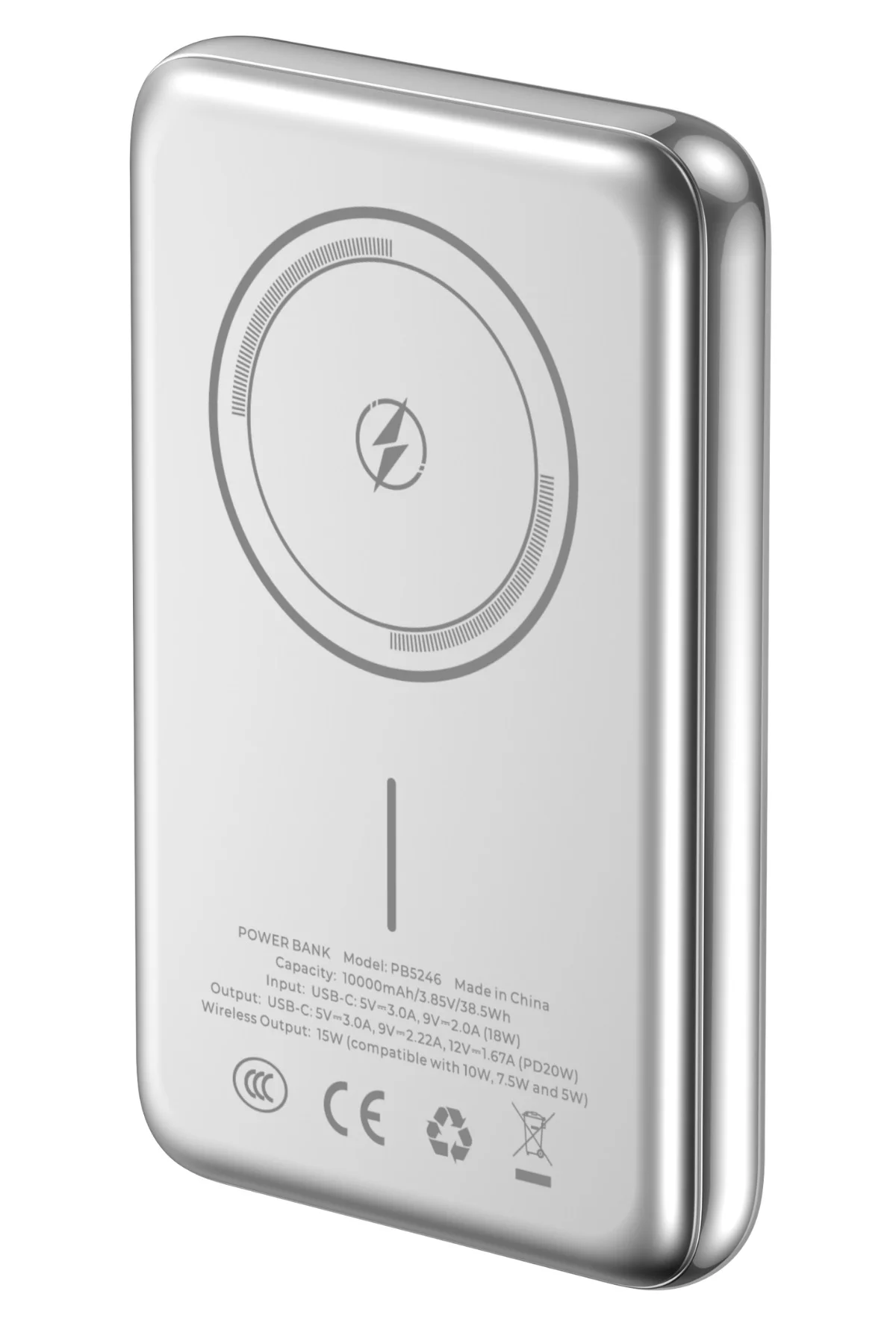 PB5246 10.000mAh Magsafe 15W Hızlı Manyetik Kablosuz Powerbank İnce Iphone Uyumlu - Gri - Havit Görsel 4